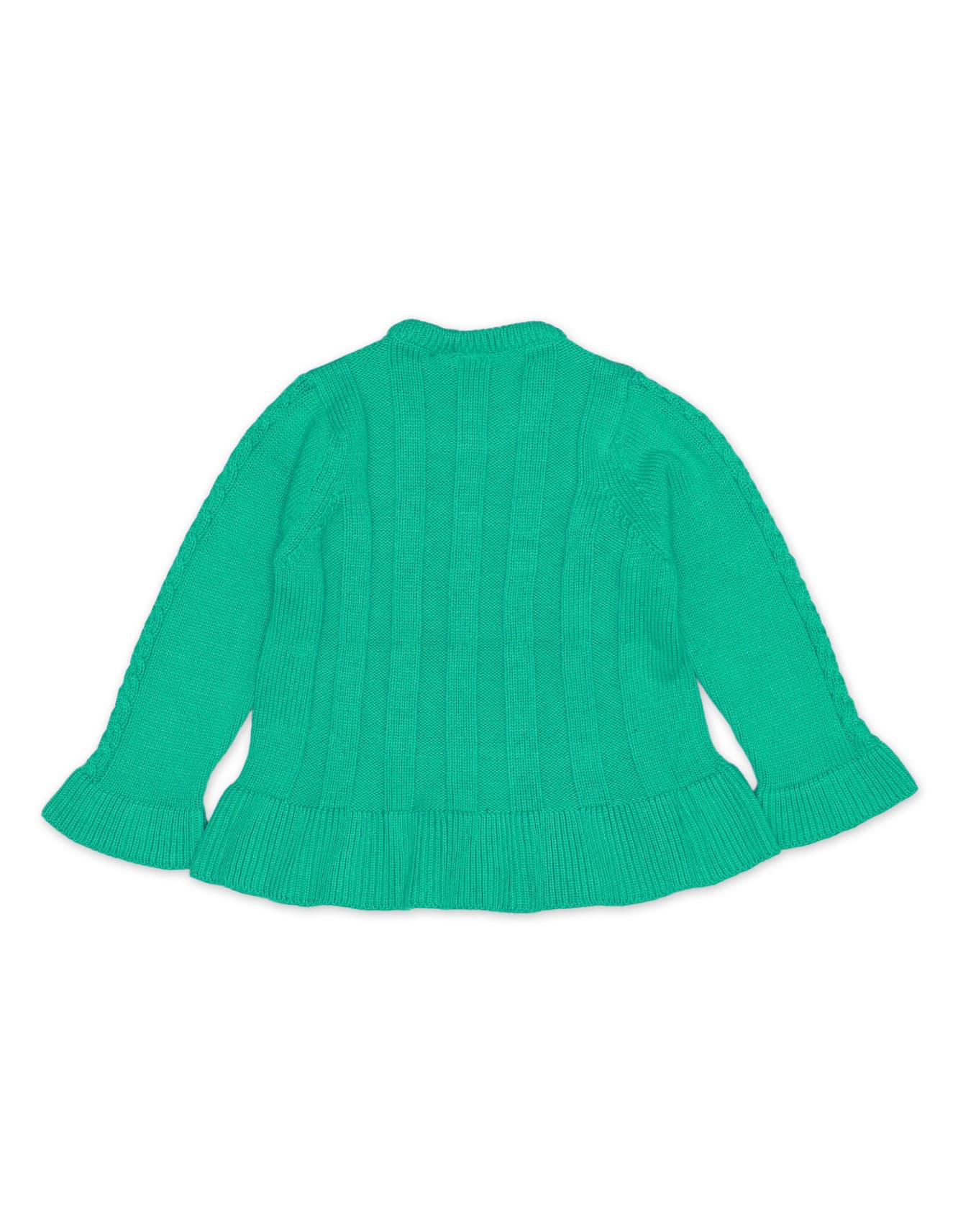Zubaida's Sweater Frill Bottom Green for Girls - Image 3