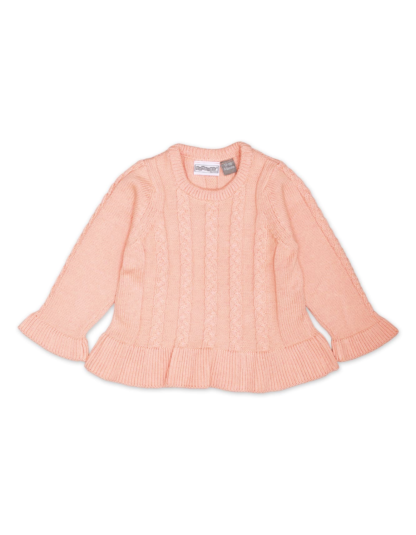 Zubaida's Sweater Frill Bottom Peach for Girls