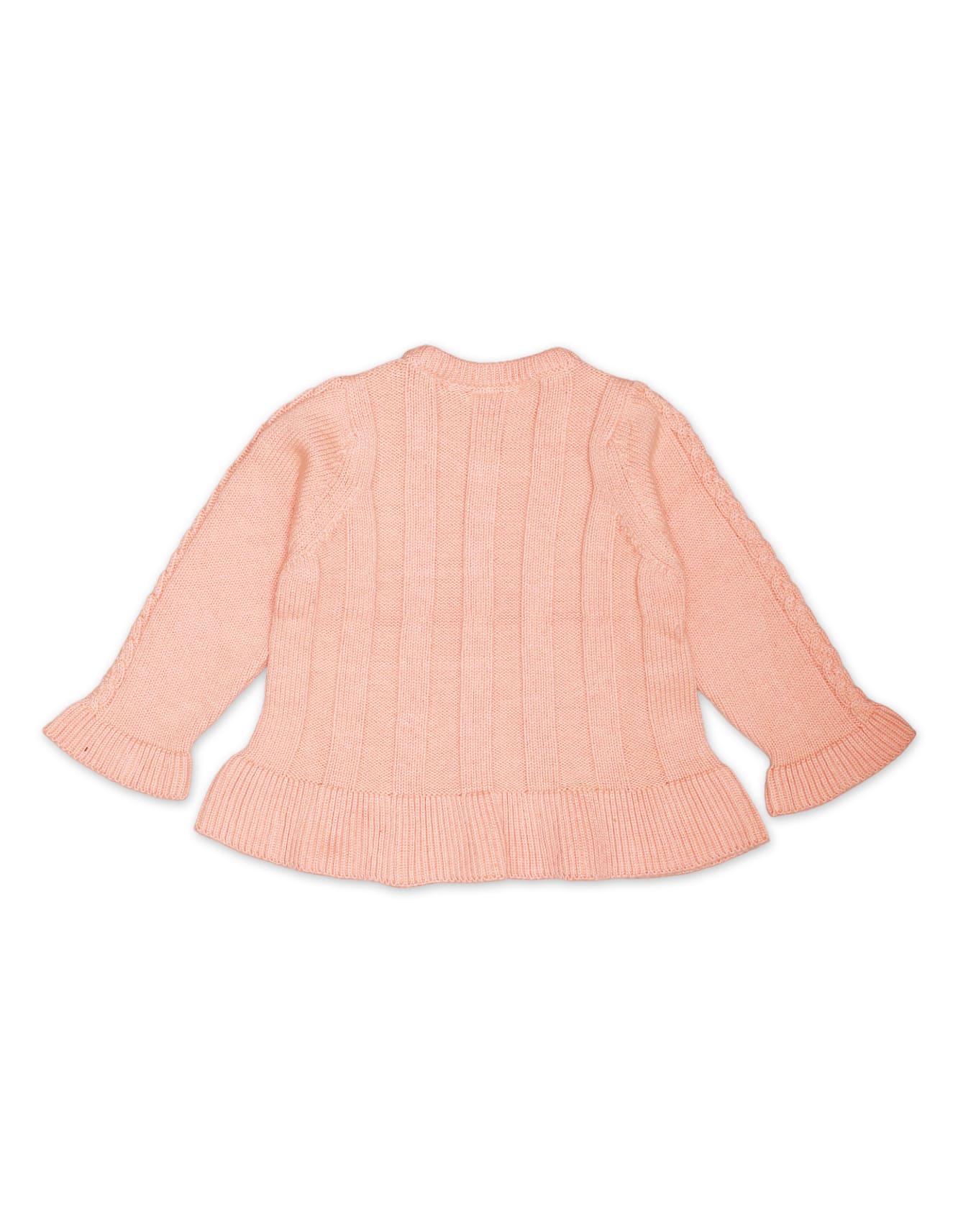 Zubaida's Sweater Frill Bottom Peach for Girls - Image 2