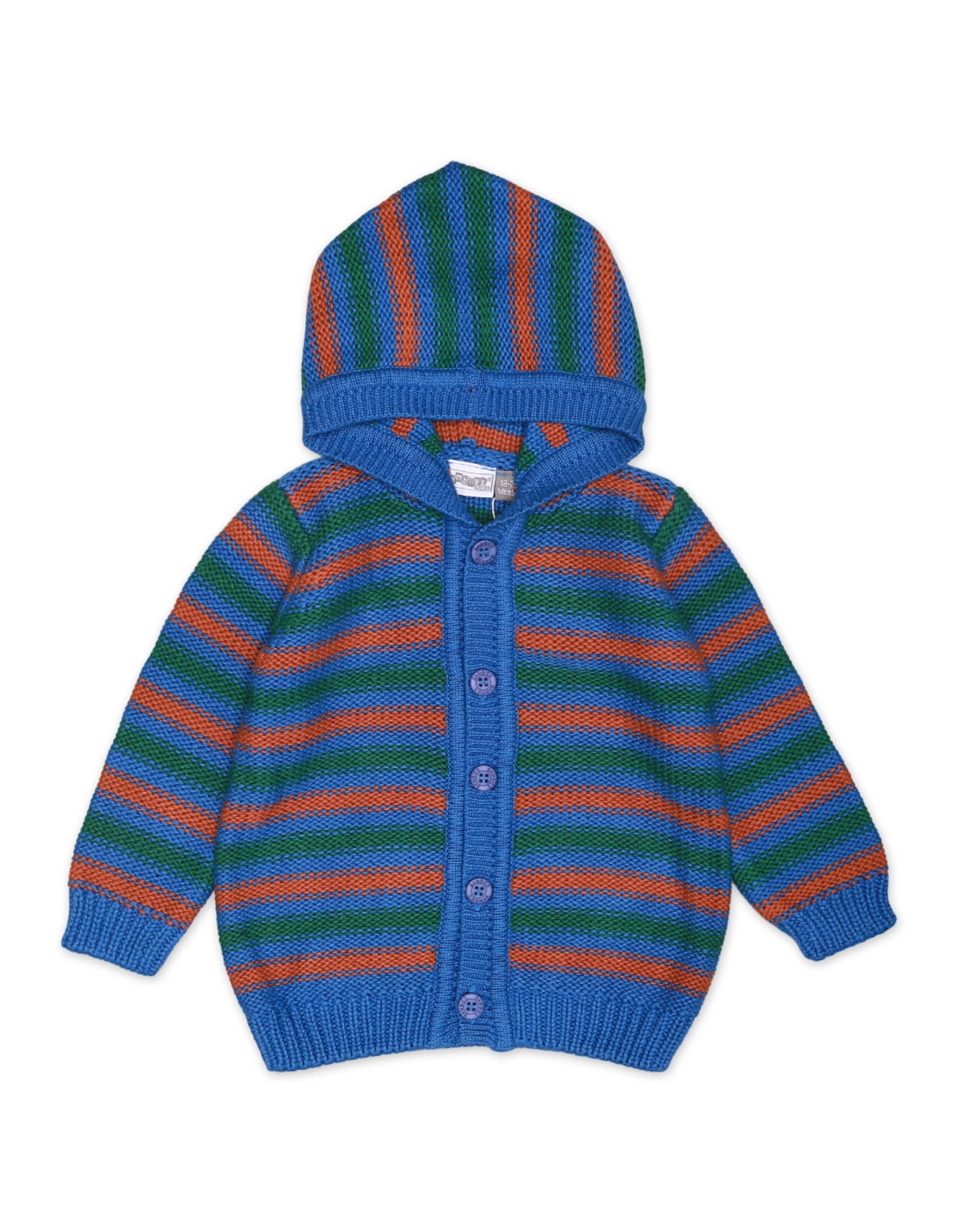 Zubaida's Sweater Hooded Blue Base Stripes