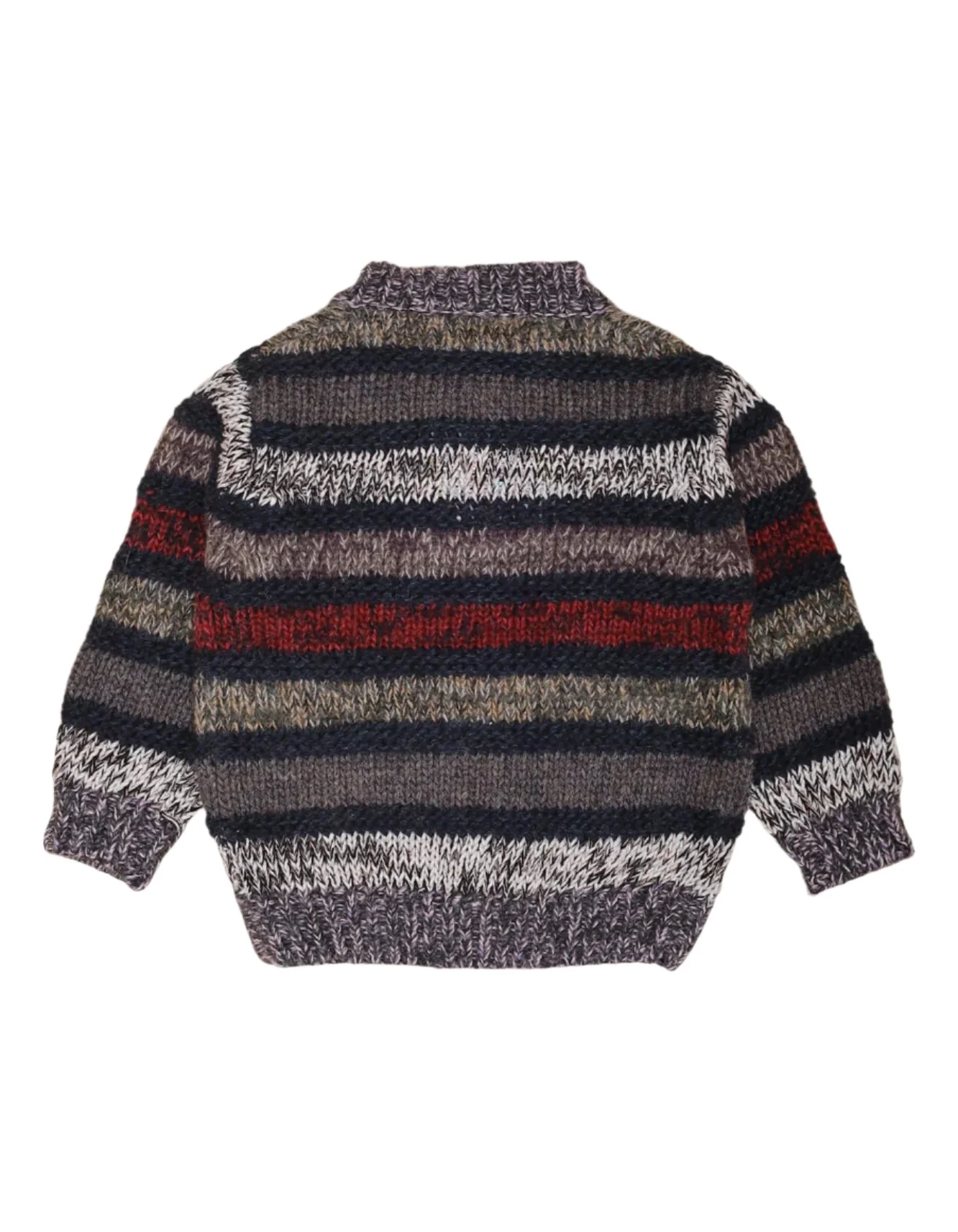 Sweater Light Gray Off White and Maroon Stripes Unisex - Image 2