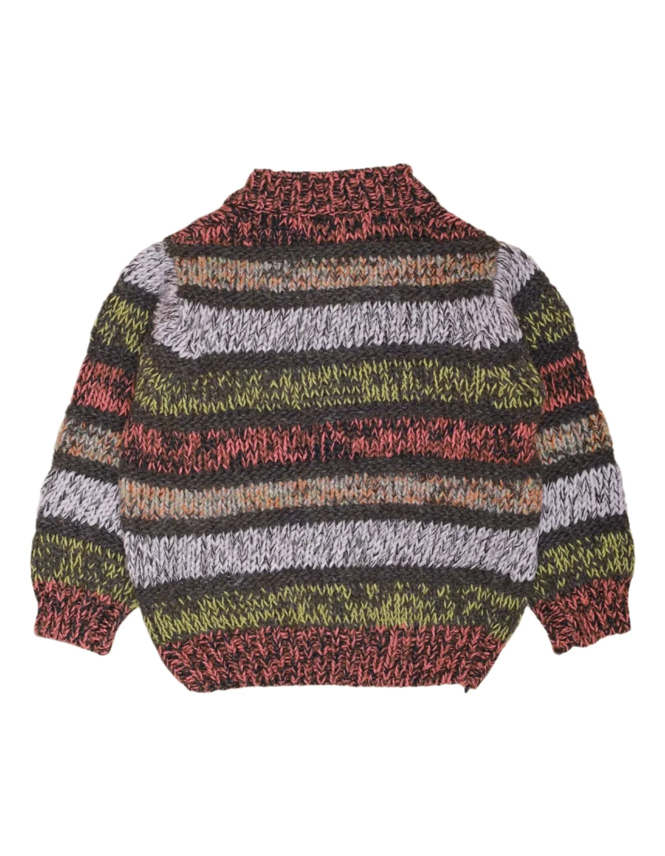 Sweater Light Gray Off White and Maroon Stripes Unisex - Image 2