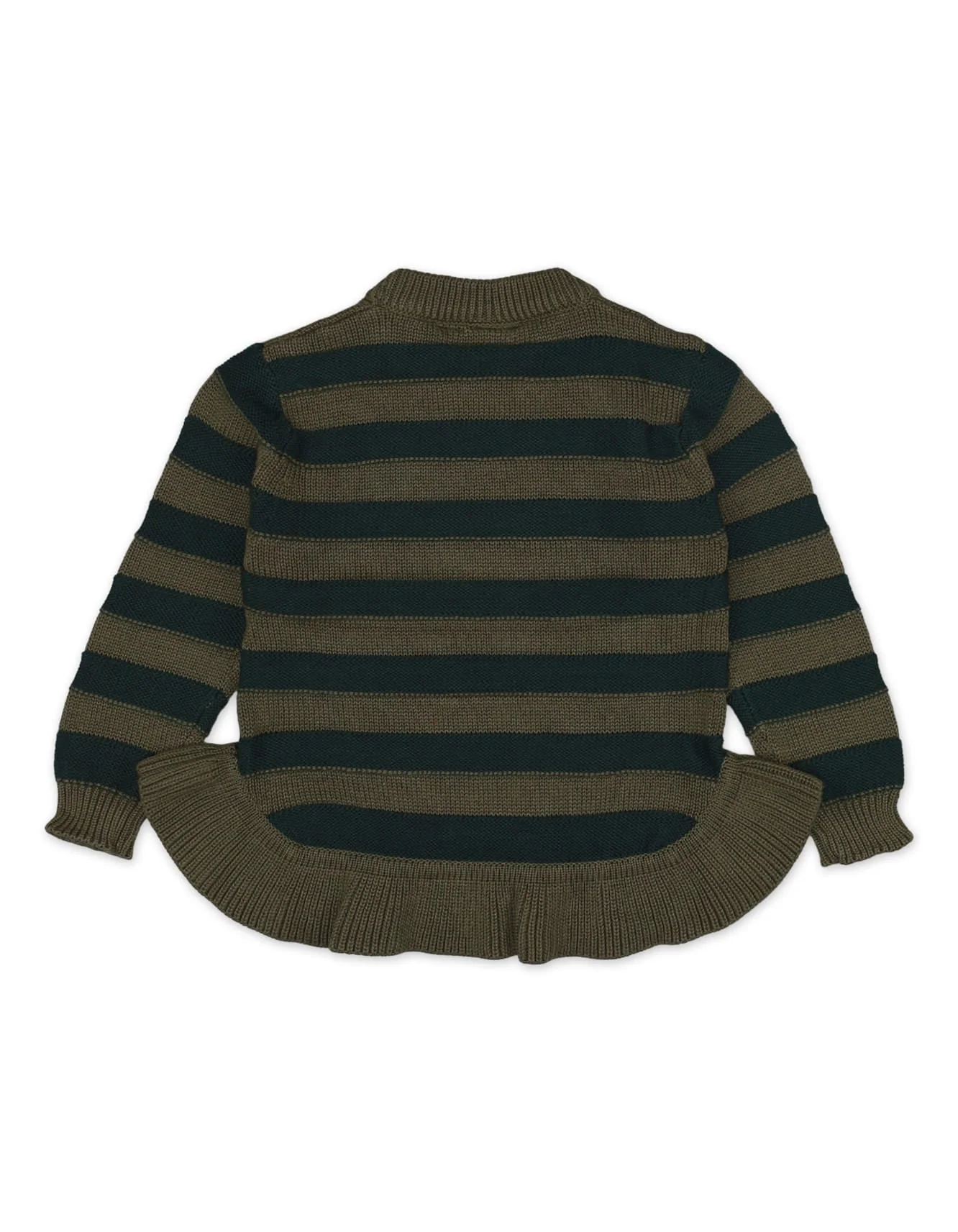 Zubaida's Sweater Round Neck Frill Bottom Olive Green Infant - Image 2
