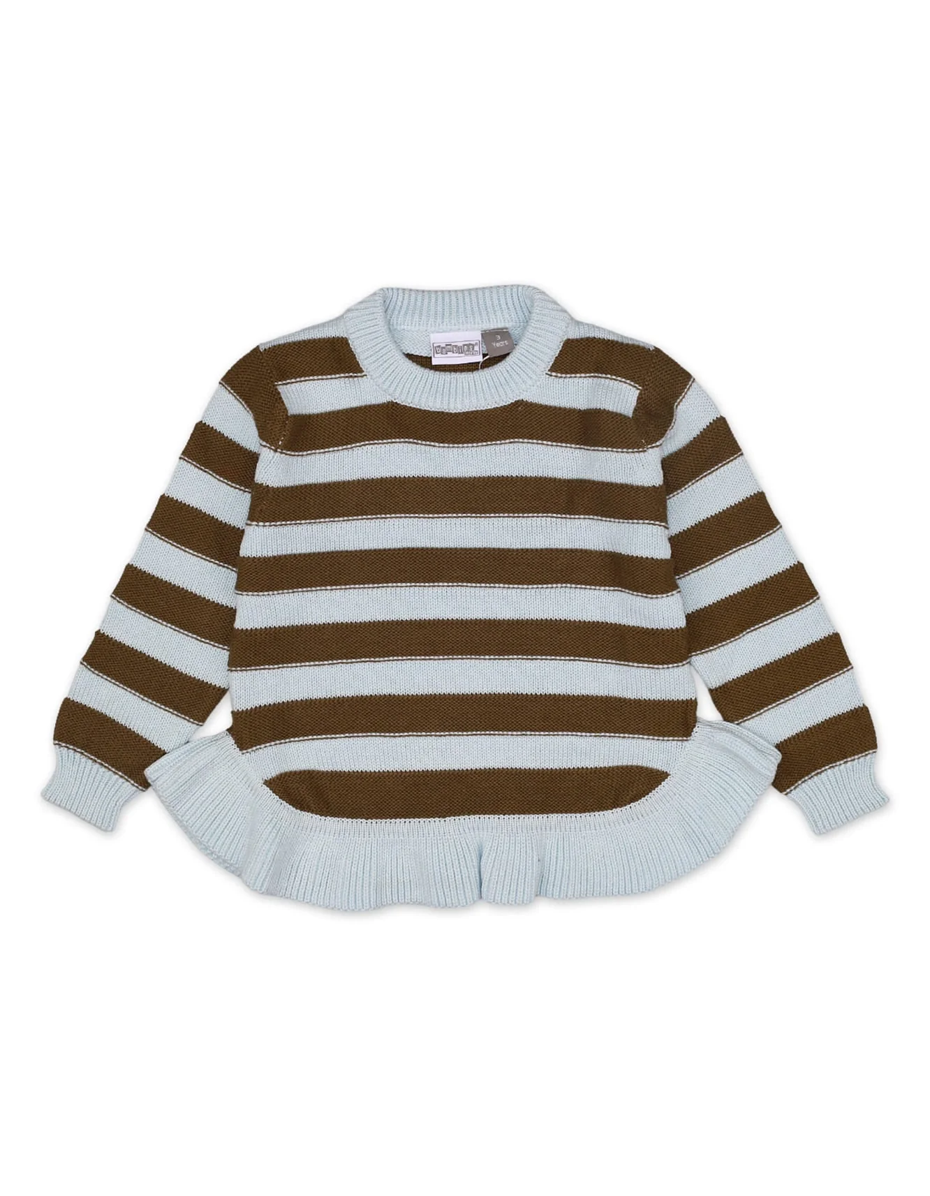 Zubaida's Sweater Round Neck Frill Bottom Sky Blue Infant - Image 2