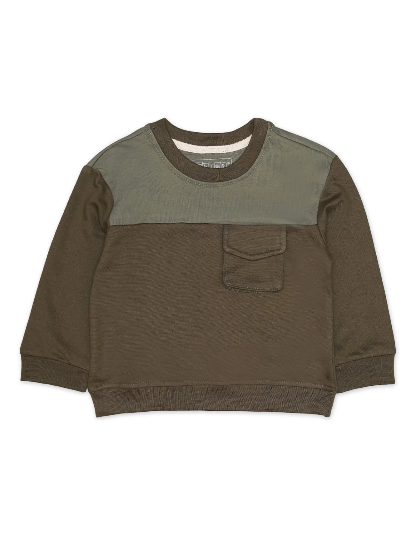 Zubaida's Sweatshirt Cut&Sew Front Pocket Green for Boys