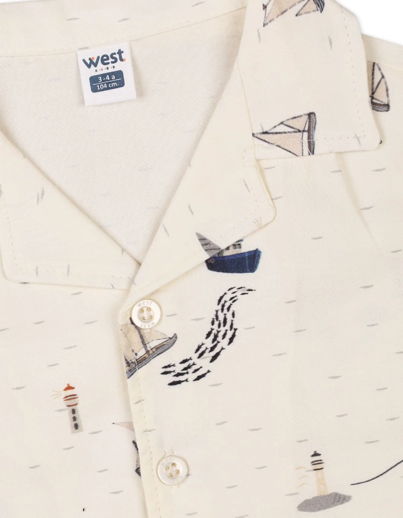 Toddler Boys Summer Suit Off White and Blue Premium Turkish Collection at Zubaidas - Image 3