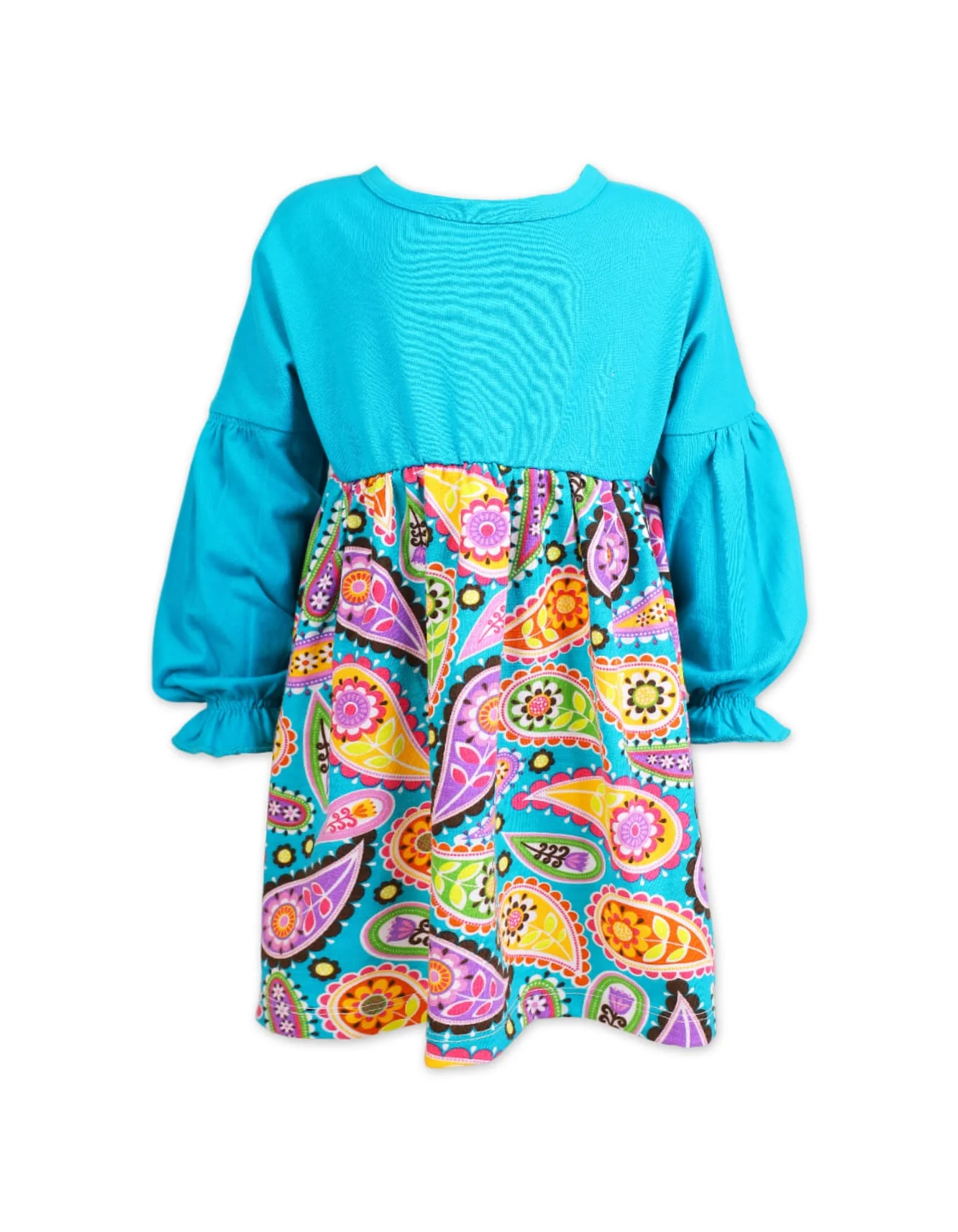 Toddler Girls Festive Dress Bambies Cyan and Multicolor at Zubaidas