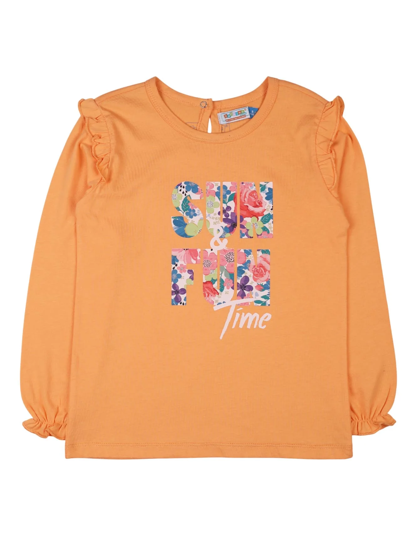 Toddler Girls Winter Casual T Shirts Bambies Sun and Fun Time Orange at Zubaidas