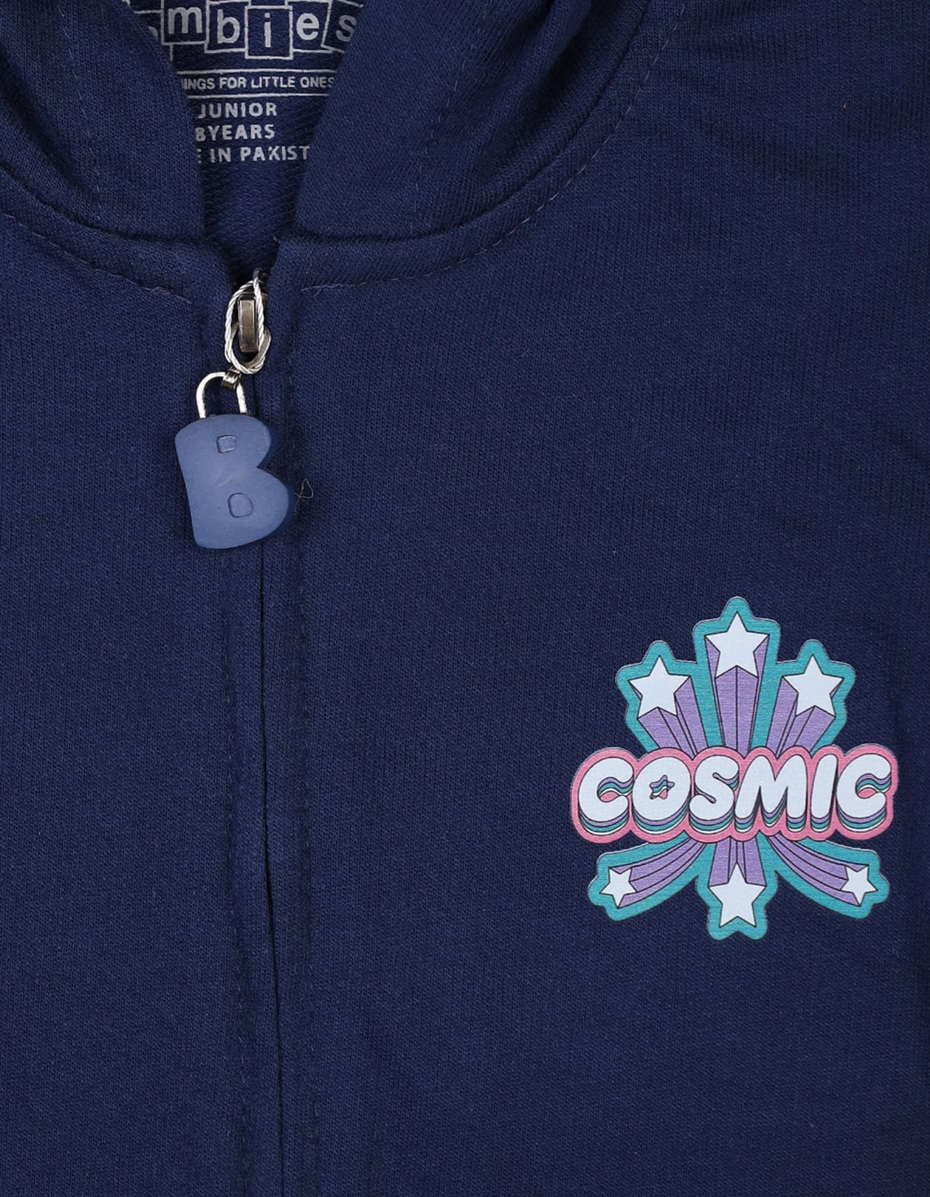 Toddler Girls Winter Zipper Jackets Bambies Hooded Cosmic Navy Blue at Zubaidas - Image 2