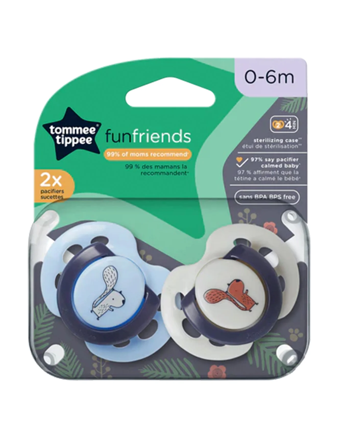 Tommee Tippee 0-6 M Fun Style Pacifiers Pack of 2 TT 533453 at Zubaidas Official™ - Image 2