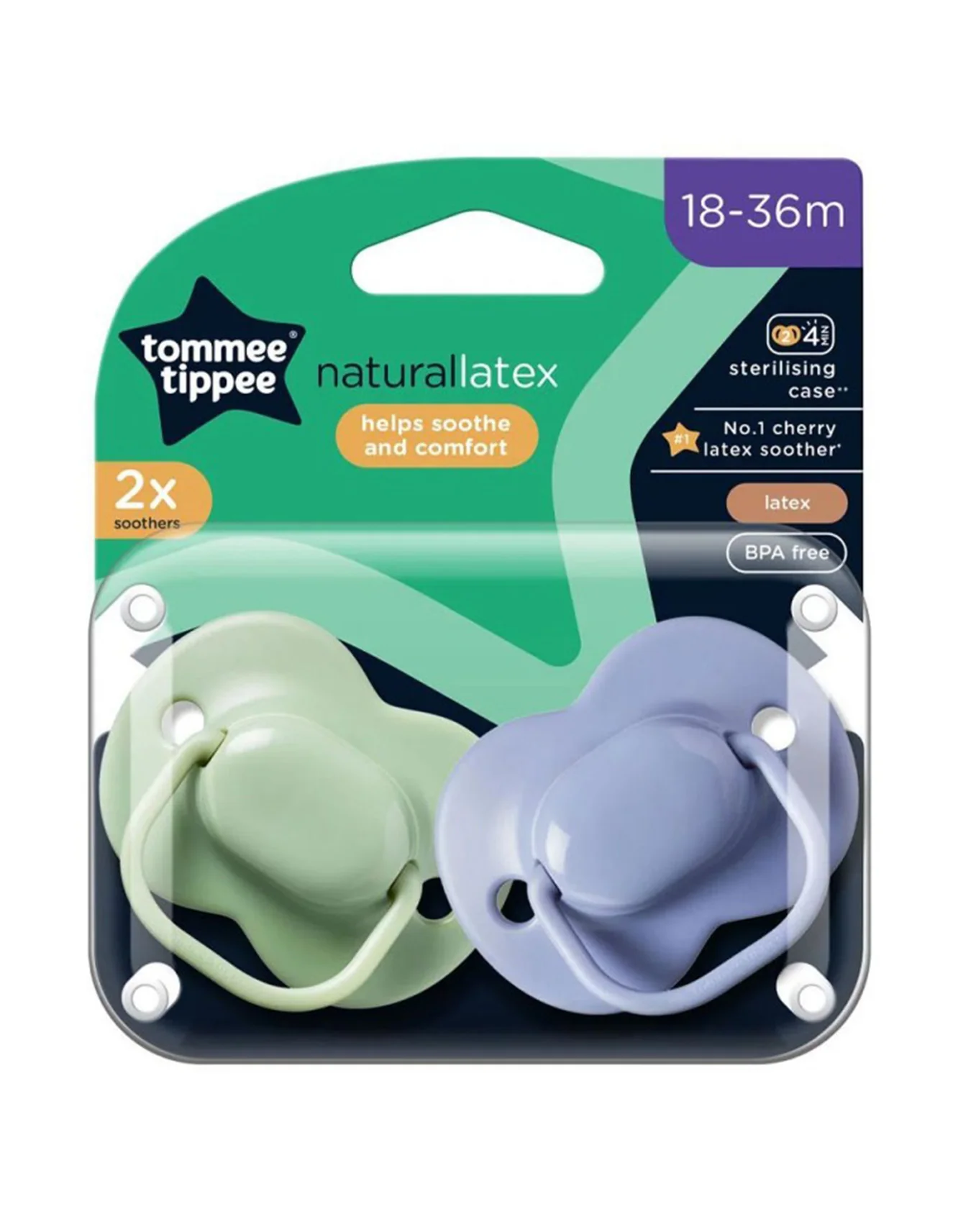 Tommee Tippee 18-36 M Cherry Latex Soother Pack of 2 TT 433534 at Zubaidas Official™ Pakistan - Image 2