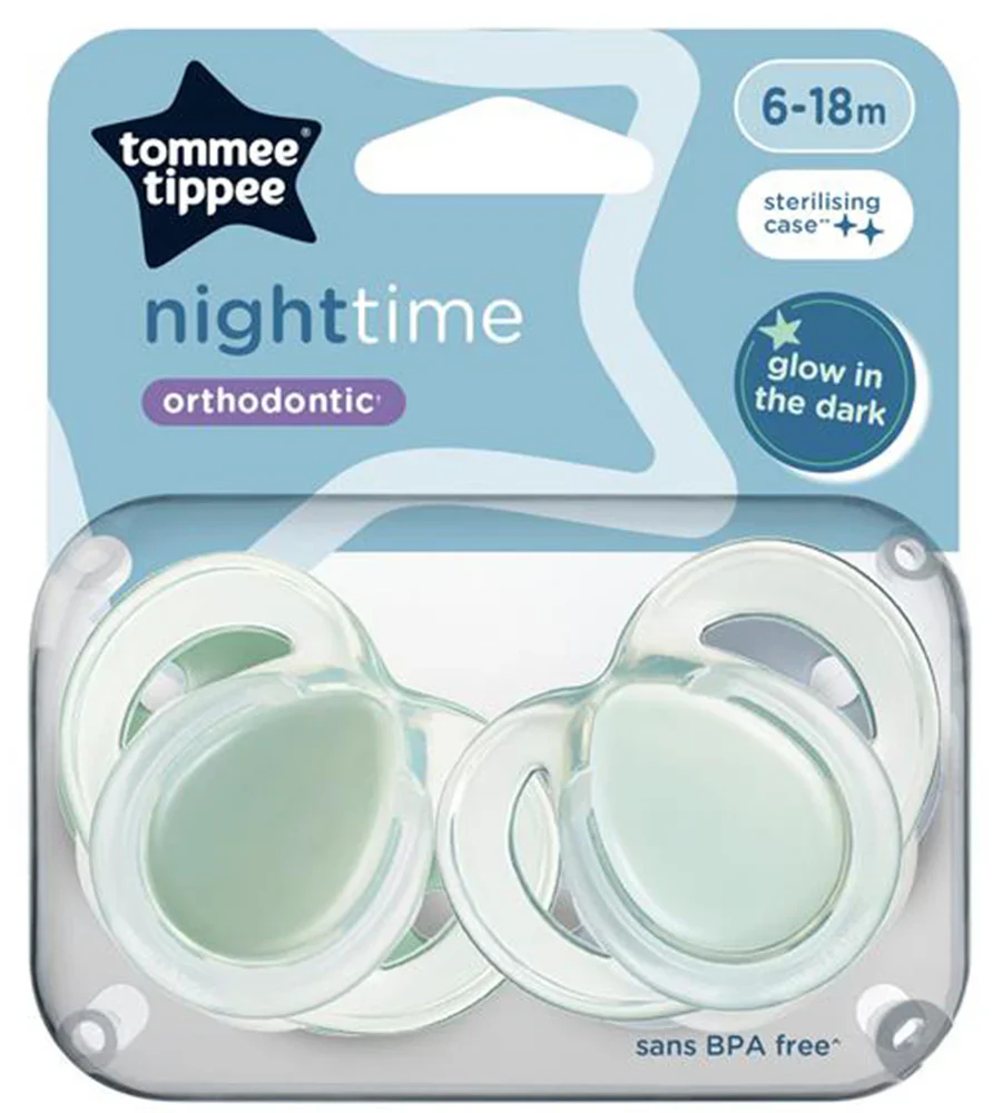 Tommee Tippee 6-18 M Closer to Nature Night Time 2 Orthodontic Soothers TT 433362 at Zubaidas Official™ - Image 5