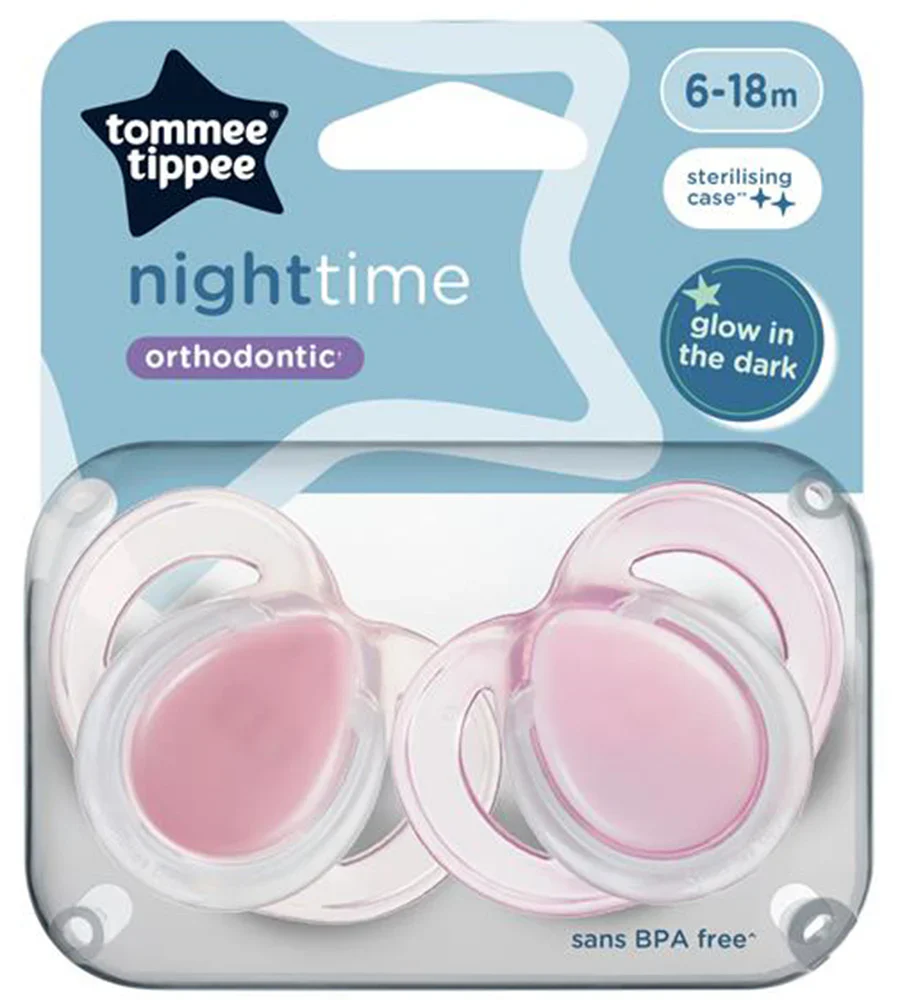 Tommee Tippee 6-18 M Closer to Nature Night Time 2 Orthodontic Soothers TT 433362 at Zubaidas Official™ - Image 6