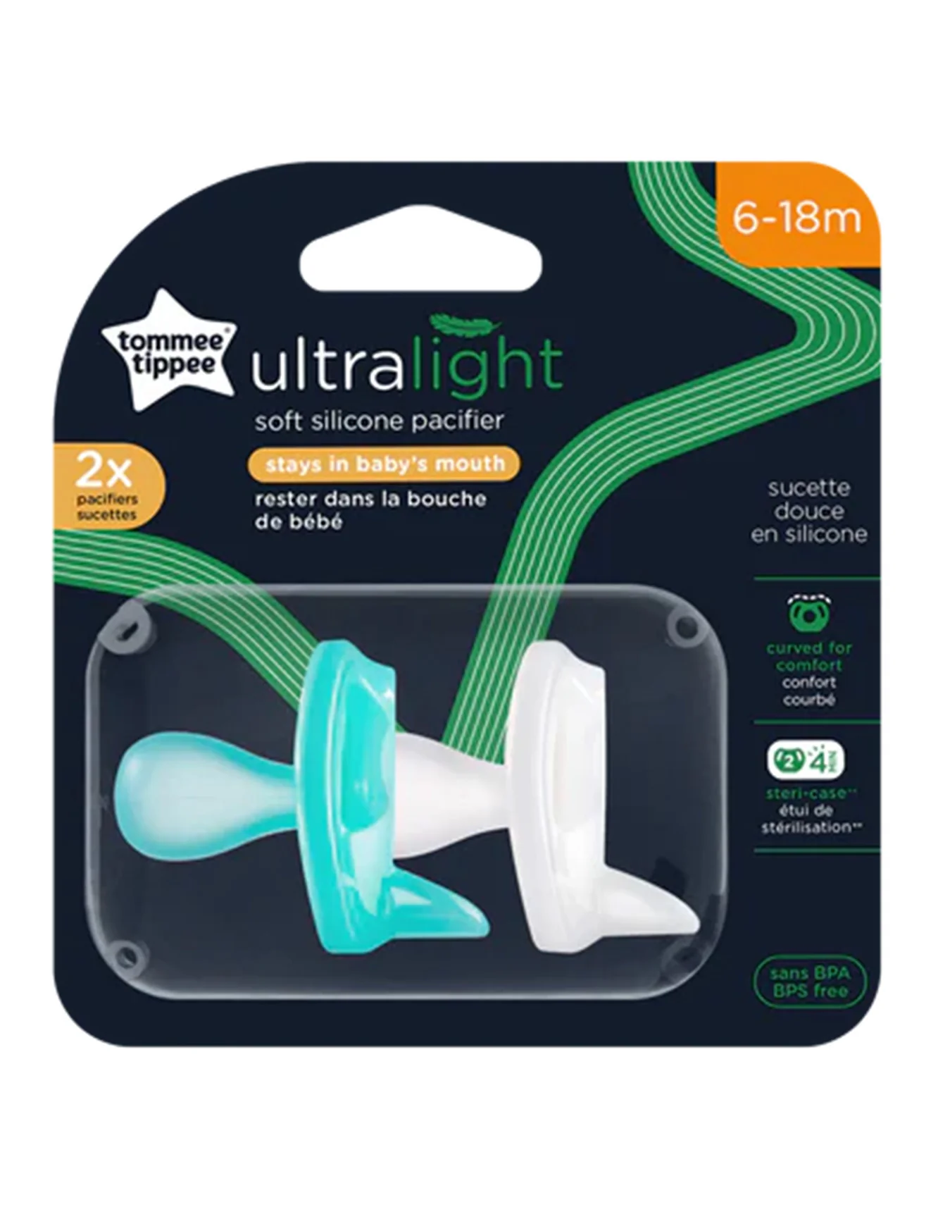 Tommee Tippee 6-18 M Silicone Soother Pack of 2 TT 533478 at Zubaidas Official™ - Image 2