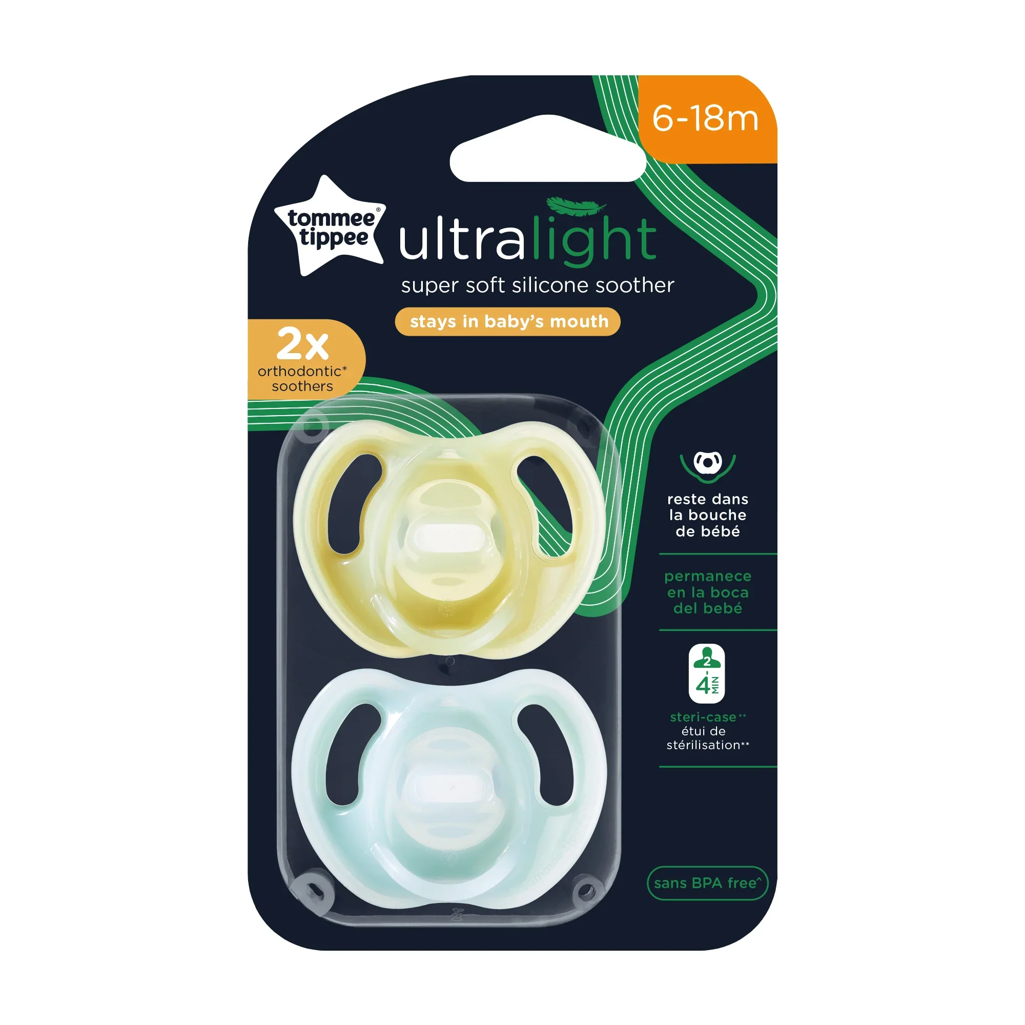 Tommee Tippee 6-18 M Ultra-Light Silicone Soother Pack of 2 TT 433451 at Zubaidas Official™ - Image 2