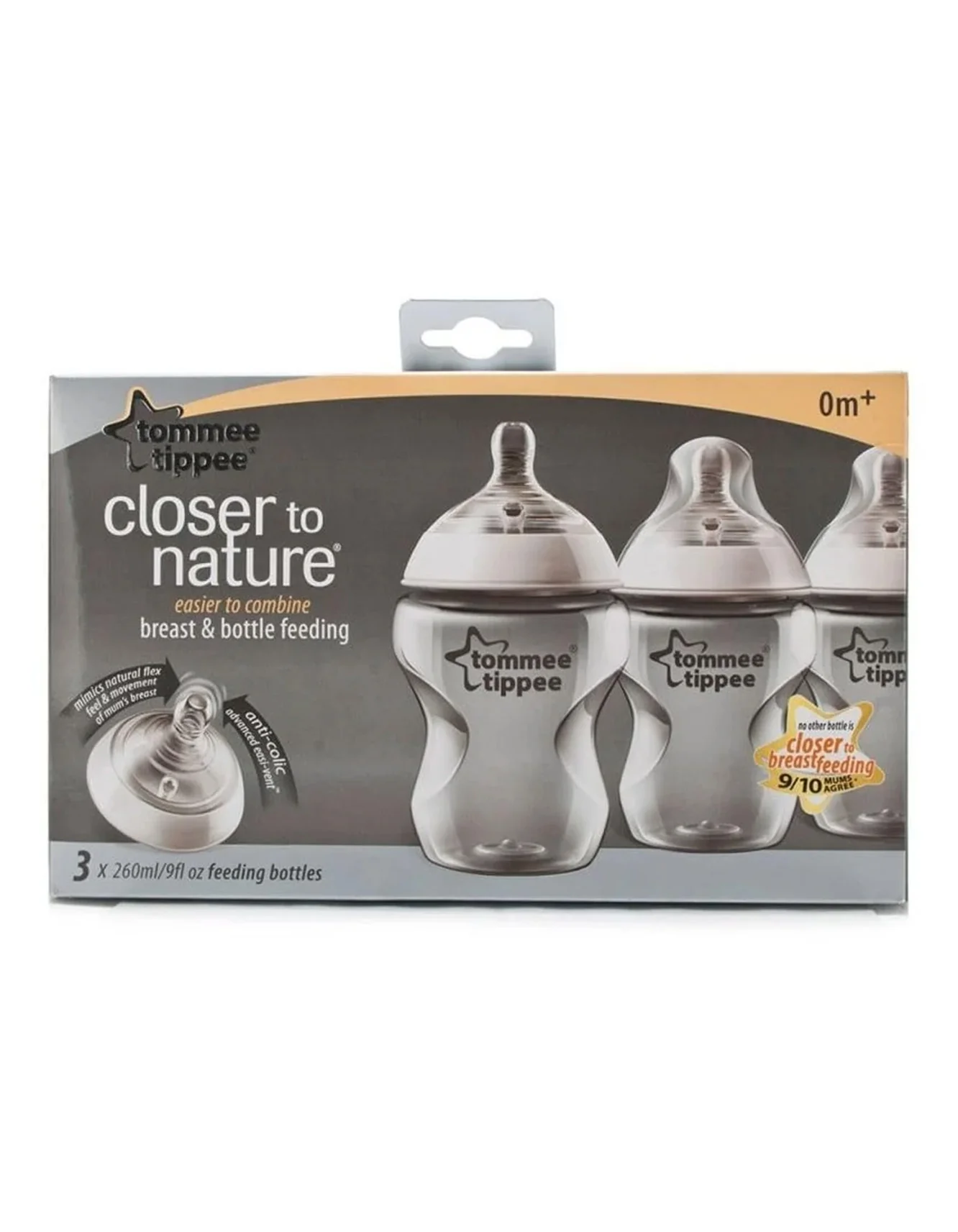 Tommee Tippee Feeding Bottles Pack of 3 260 ML 9 OZ TT 422530 at Zubaidas Official™ - Image 2