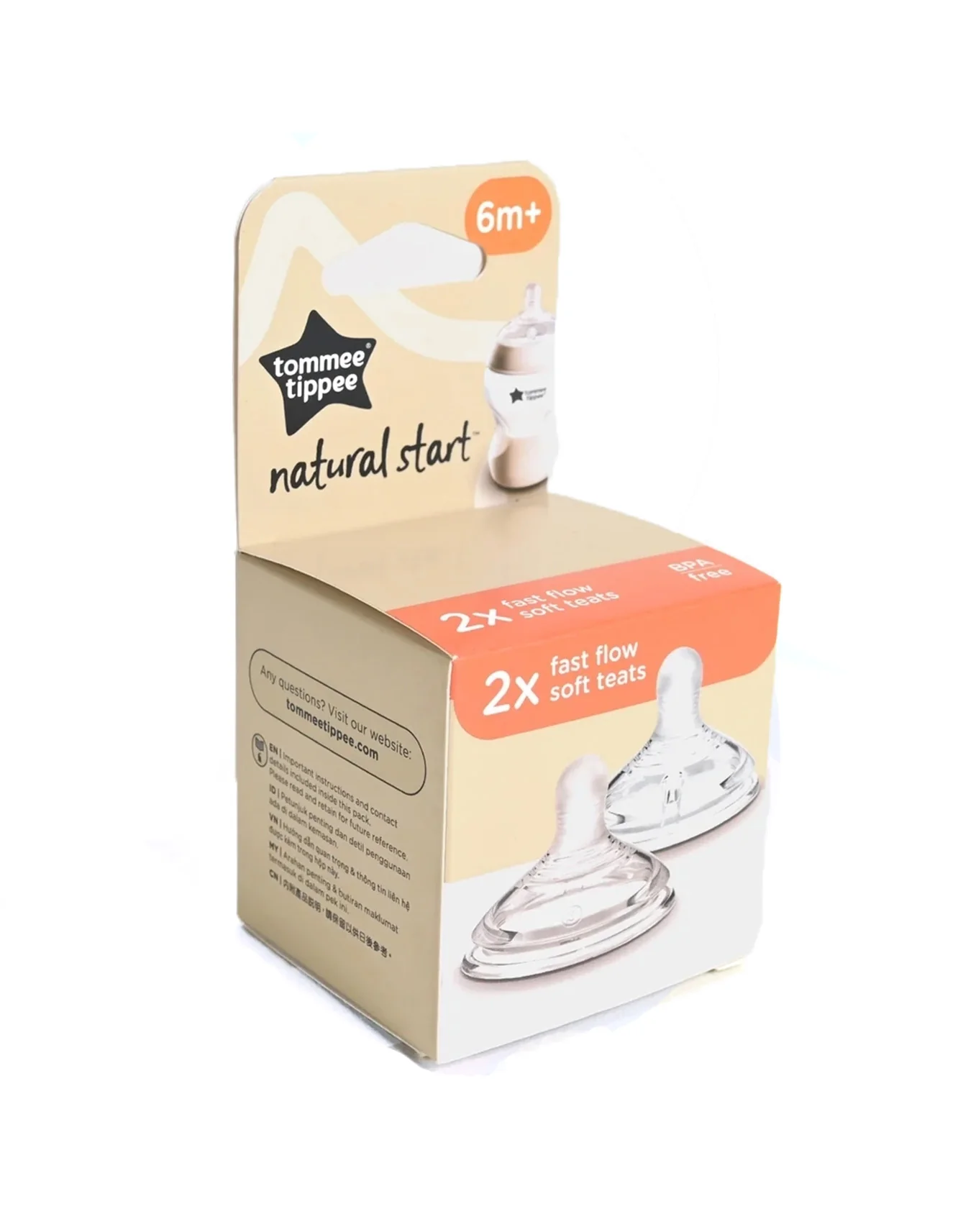 Tommee Tippee Natural Start Fast Flow Soft Teat Pack of 2 TT 423963 at Zubaidas Official™ Pakistan - Image 2