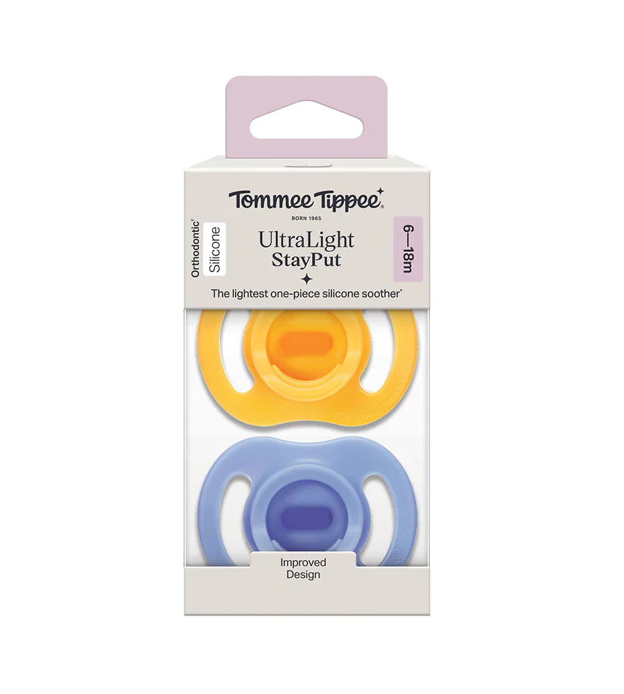 Ultra Light Soother Tommee Tippee PK-2 6-18M - Yellow/Blue - 433595 at Zubaidas - Image 2