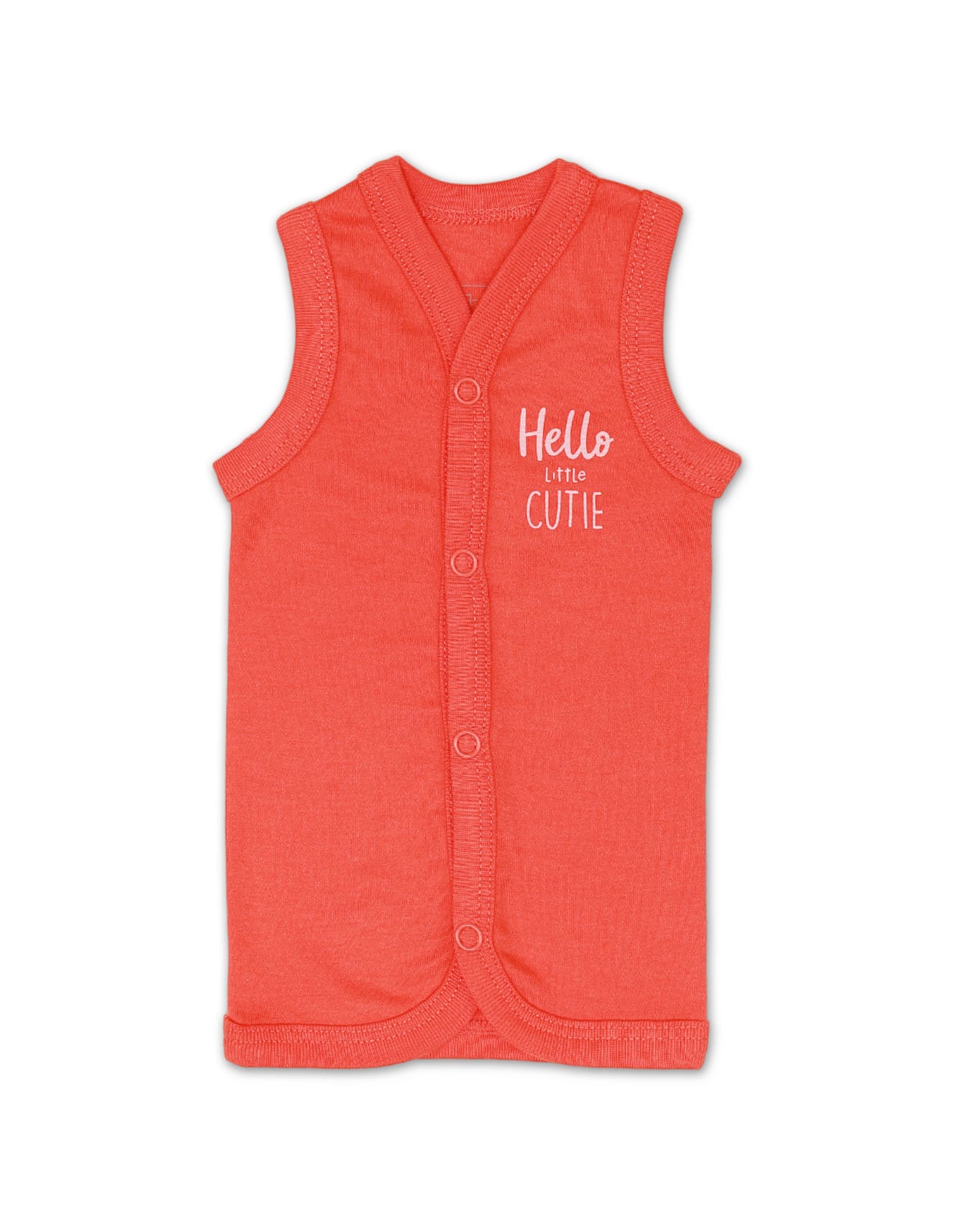 Zubaida's Vest White with Orange Teddy Theme - Pack of 3 - Image 3