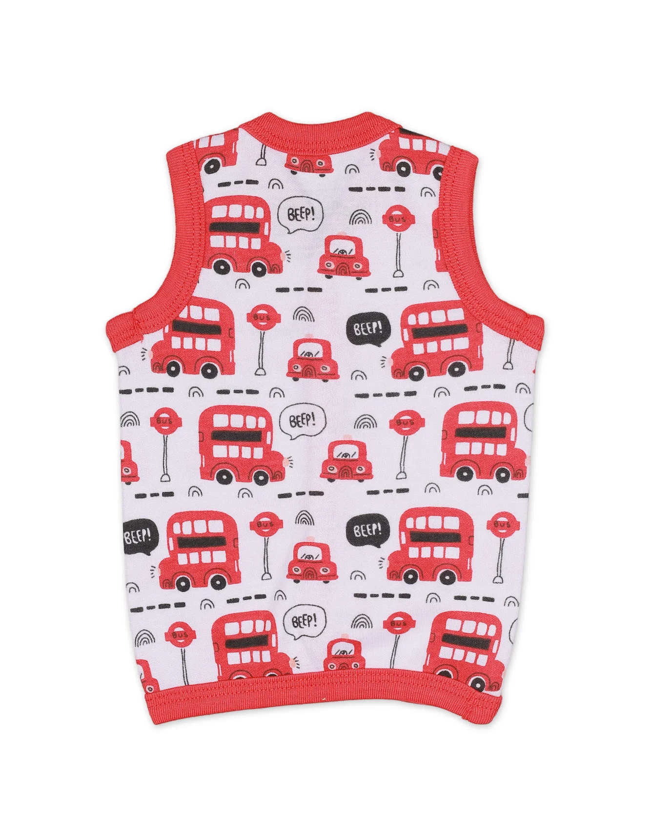 Zubaida's Vests with Bus Theme for Boys - Pack of 3 - Image 5