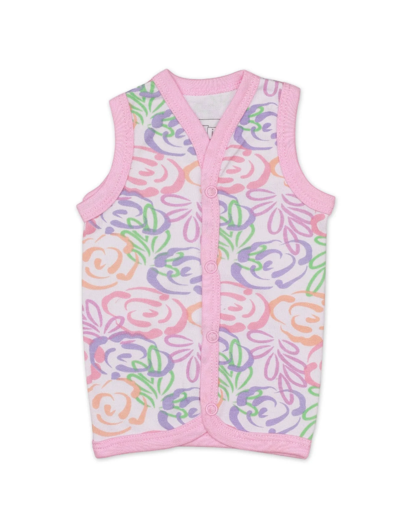 Zubaida's Vests with Floral Theme for Girls- Pack of 3 - Image 6