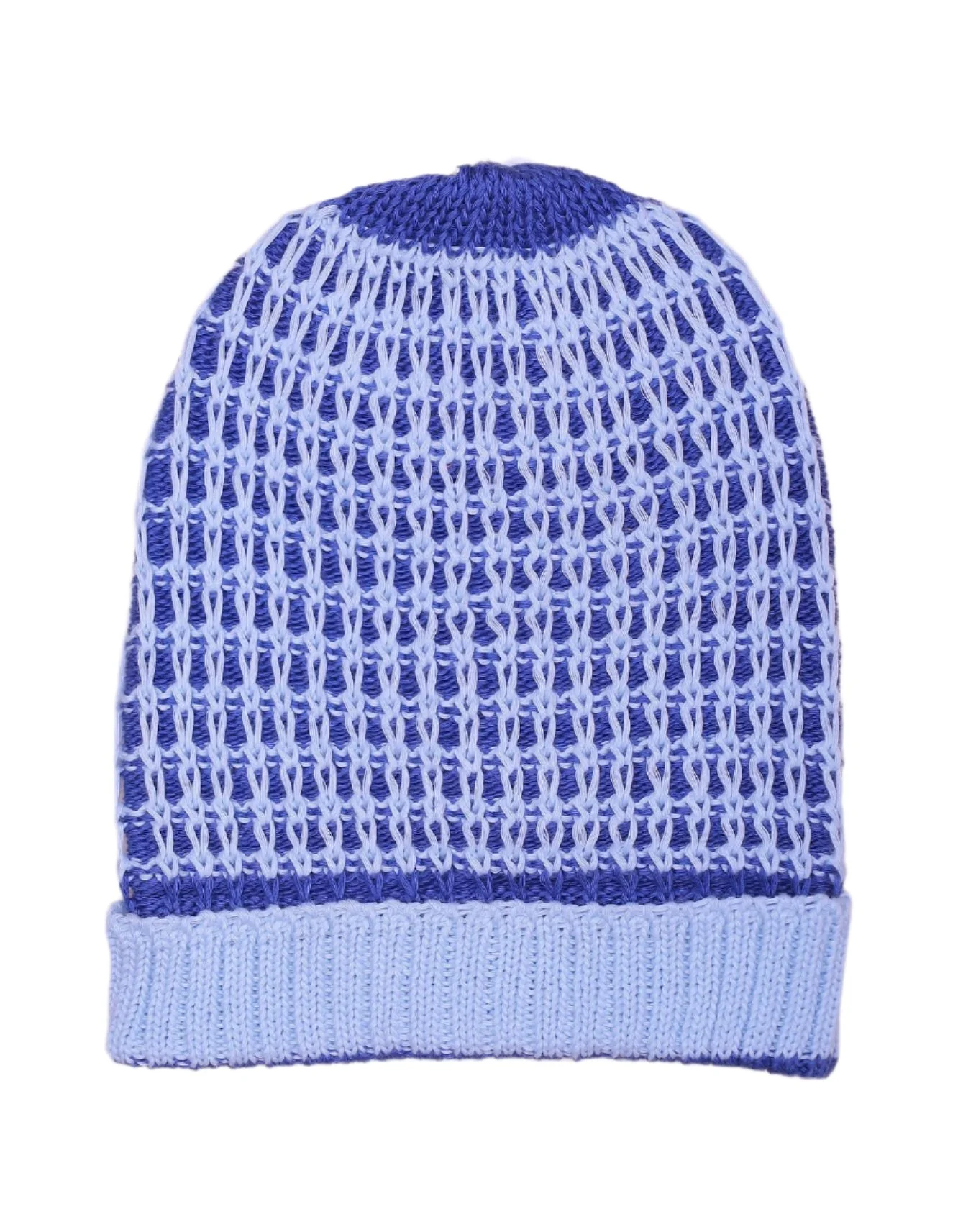 Zubaida's Woolen Checkered Dark Blue and Sky Blue