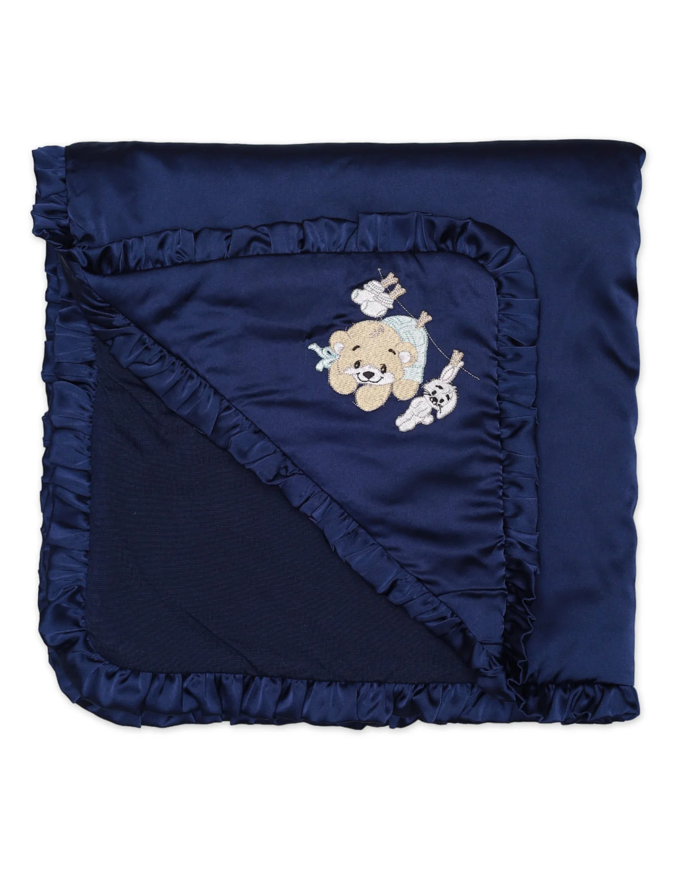 Zubaida's Wrapping Sheet Satin Navy - Image 3