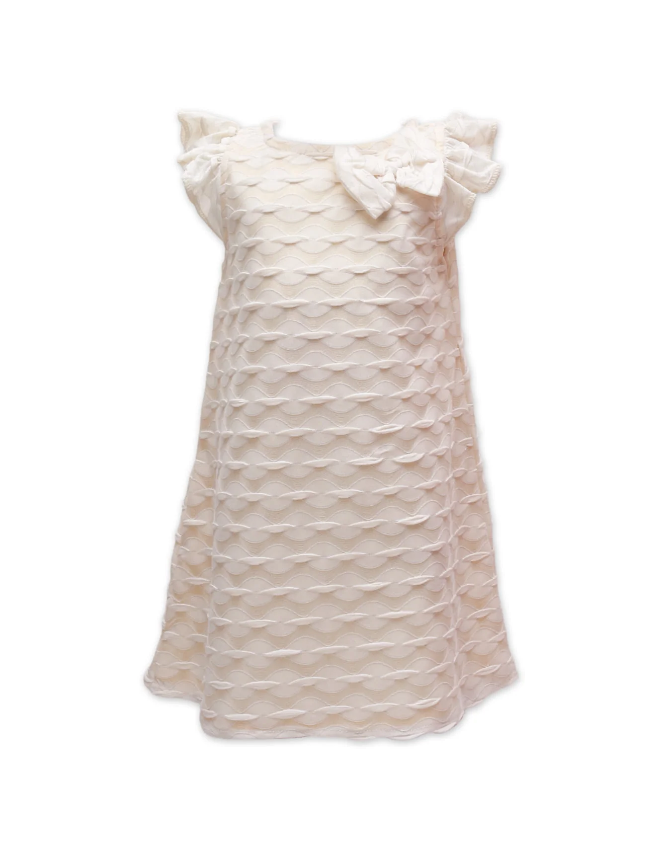 Zubaida's Elegant Textured Bow Dress with Purse - Image 2