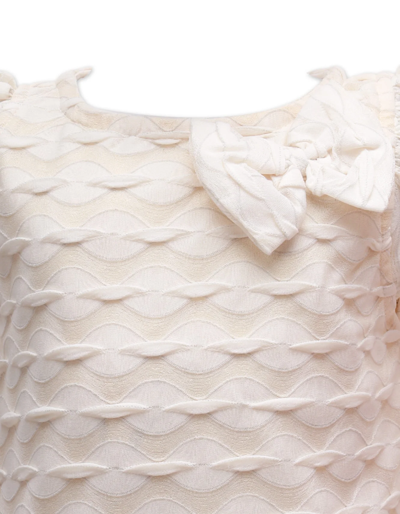 Zubaida's Elegant Textured Bow Dress with Purse - Image 3