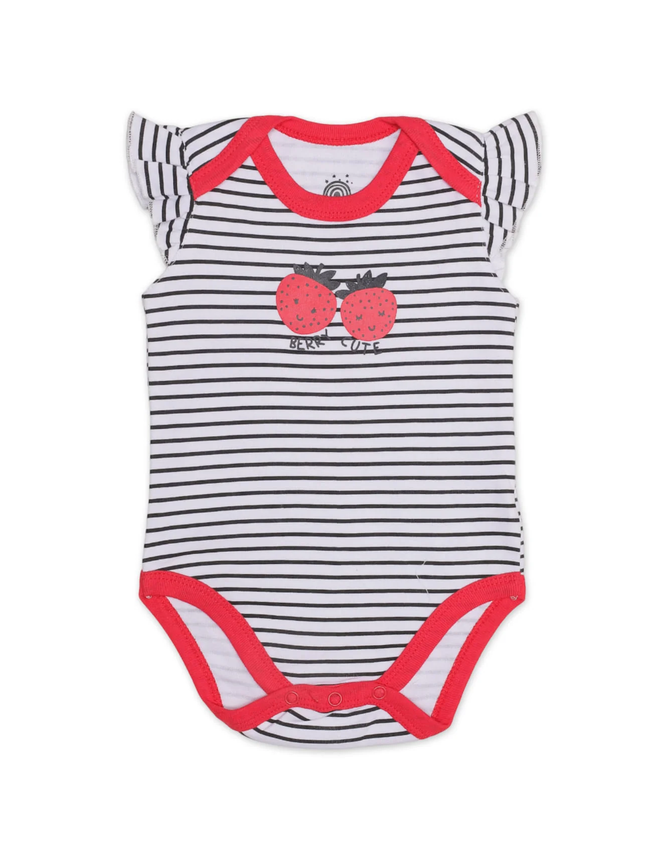Zubaida's Floral & Fruity 3 Pcs Bodysuit Set with a coordinating Headband - Image 5
