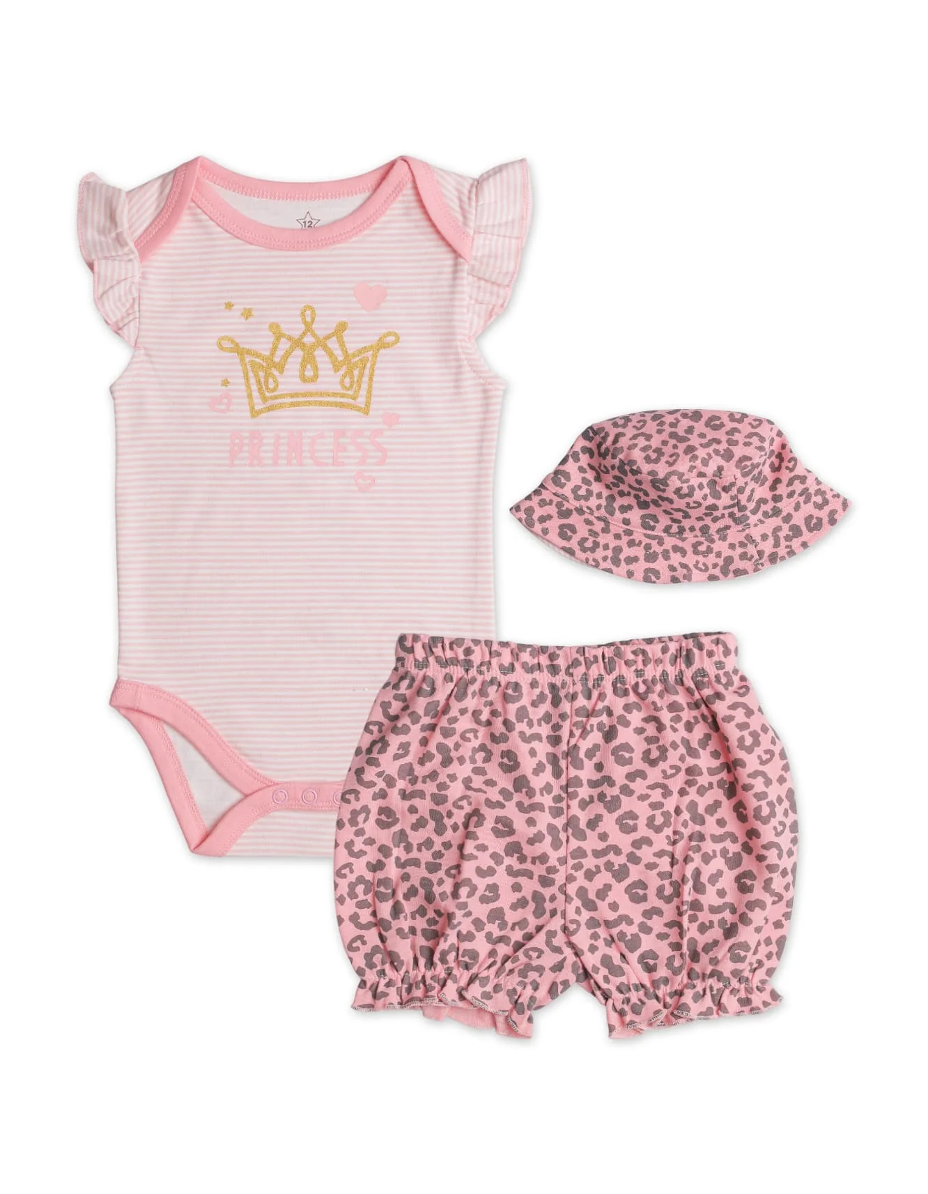 Zubaida's Princess 3 Pcs Bodysuit Set with a coordinating Hat