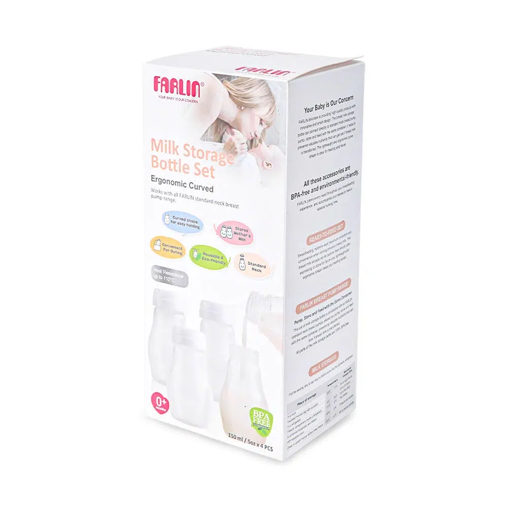 Zubaida's Farlin Milk Storage Bottle Set 150ML PK-4 - BP-868 - Image 3