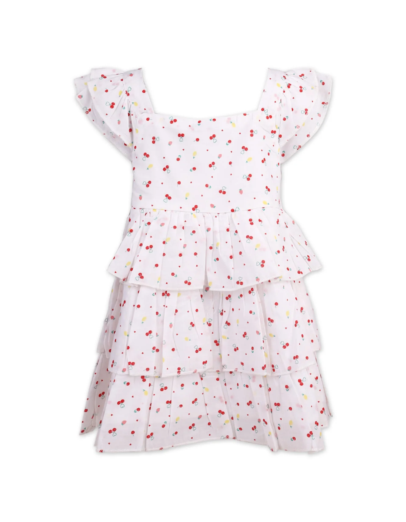 Dress with Layers and Summer Fruits Delight Print at Zubaidas Official™ Pakistan