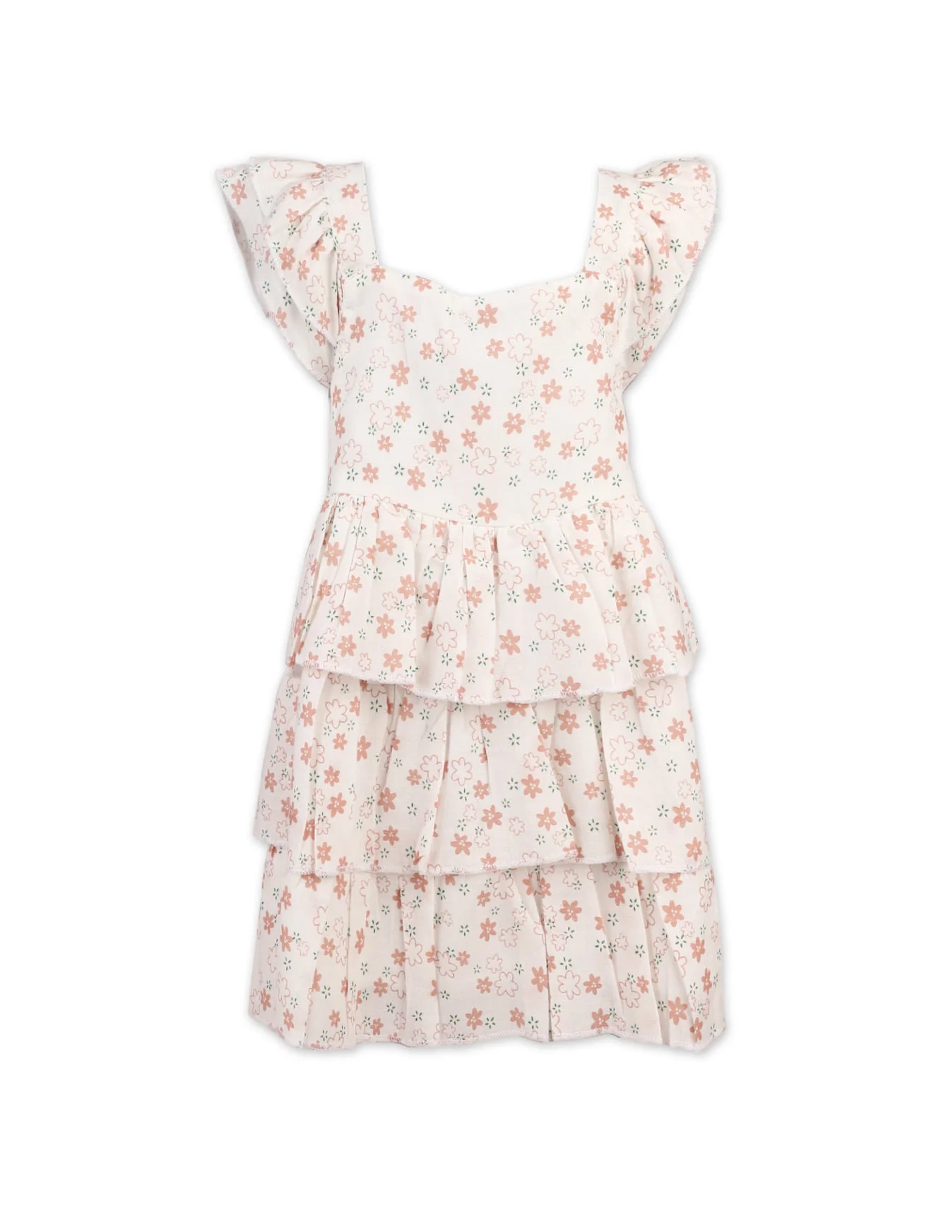 Dress with Layers and Charming Floral Print at Zubaidas Official™ Pakistan