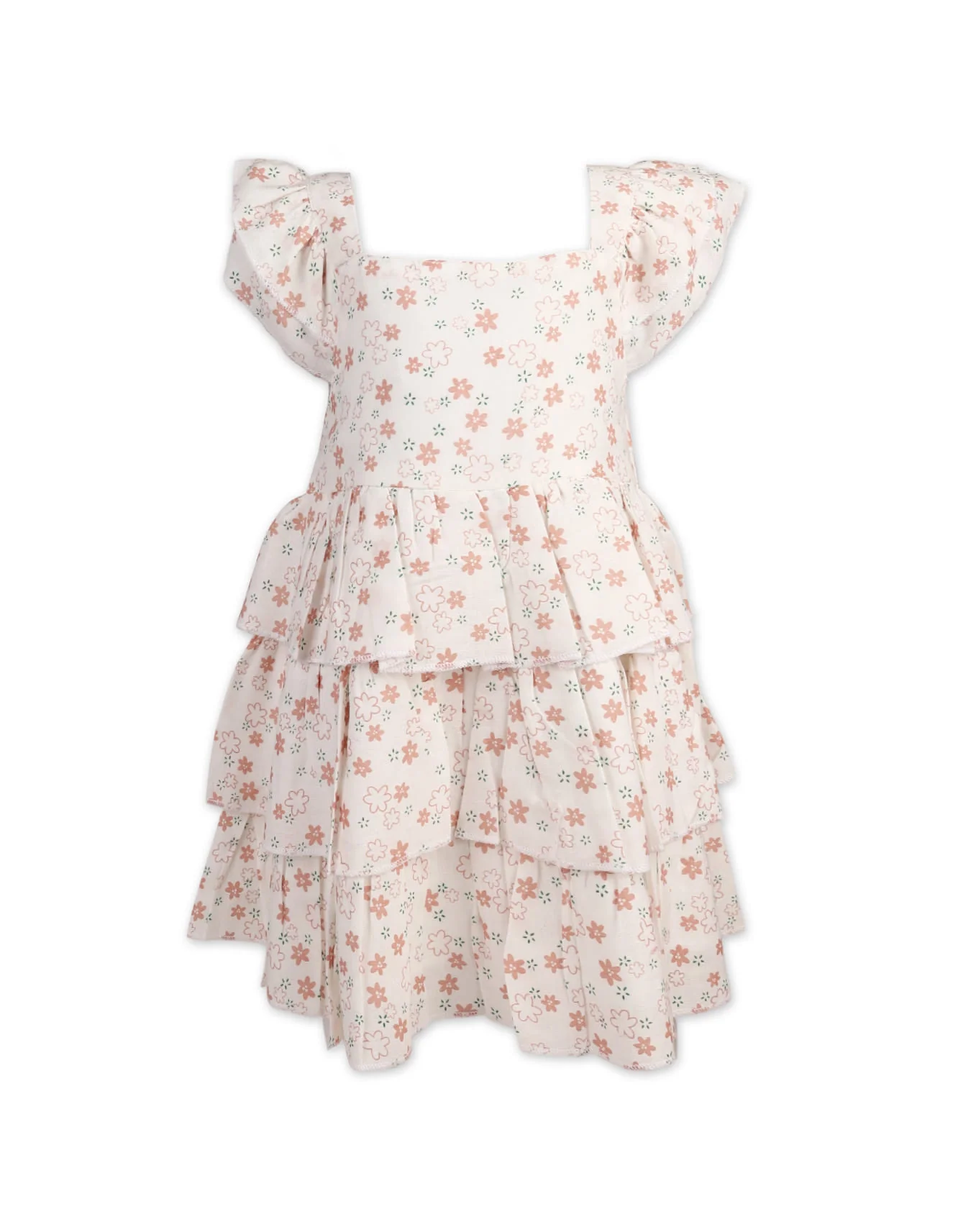 Dress with Layers and Charming Floral Print at Zubaidas Official™ Pakistan - Image 2