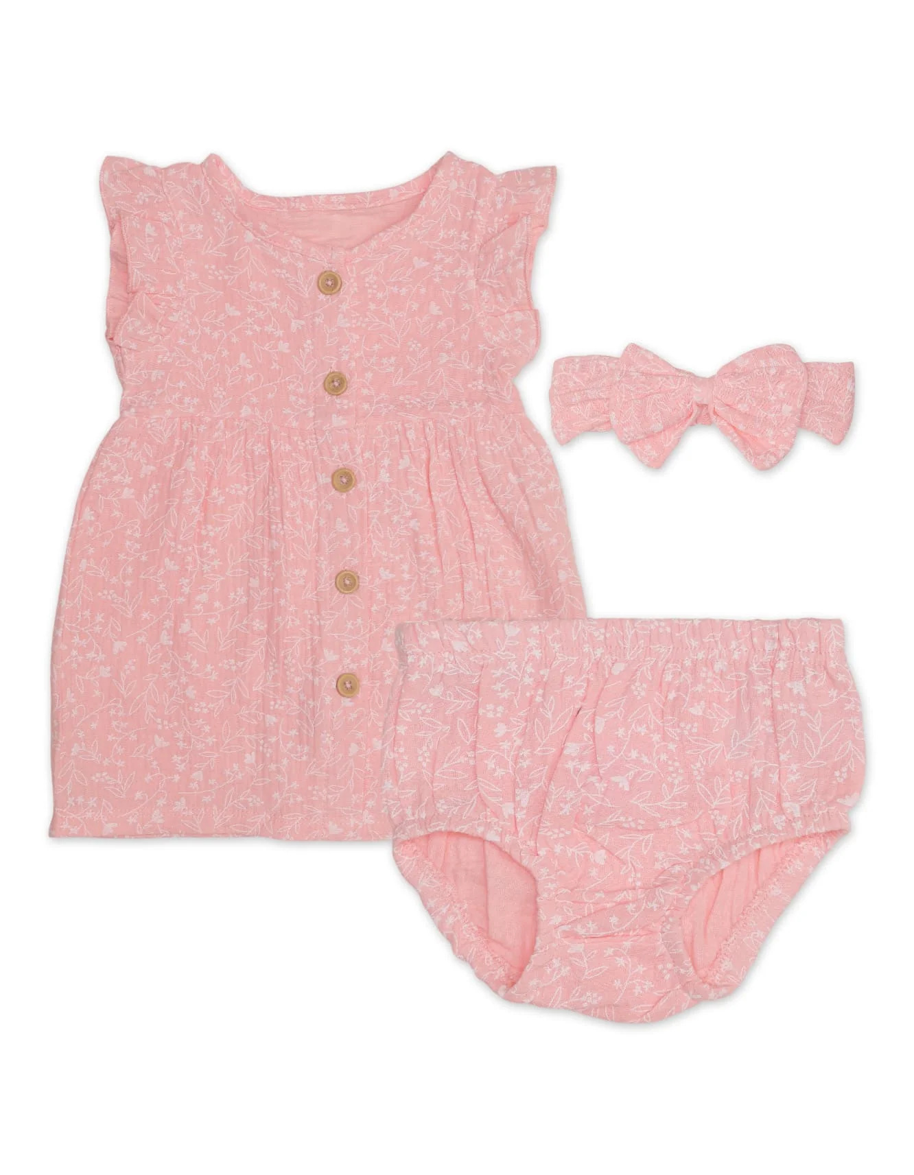 Zubaida's Floral 3 Pcs Suit Set with a coordinating Headband