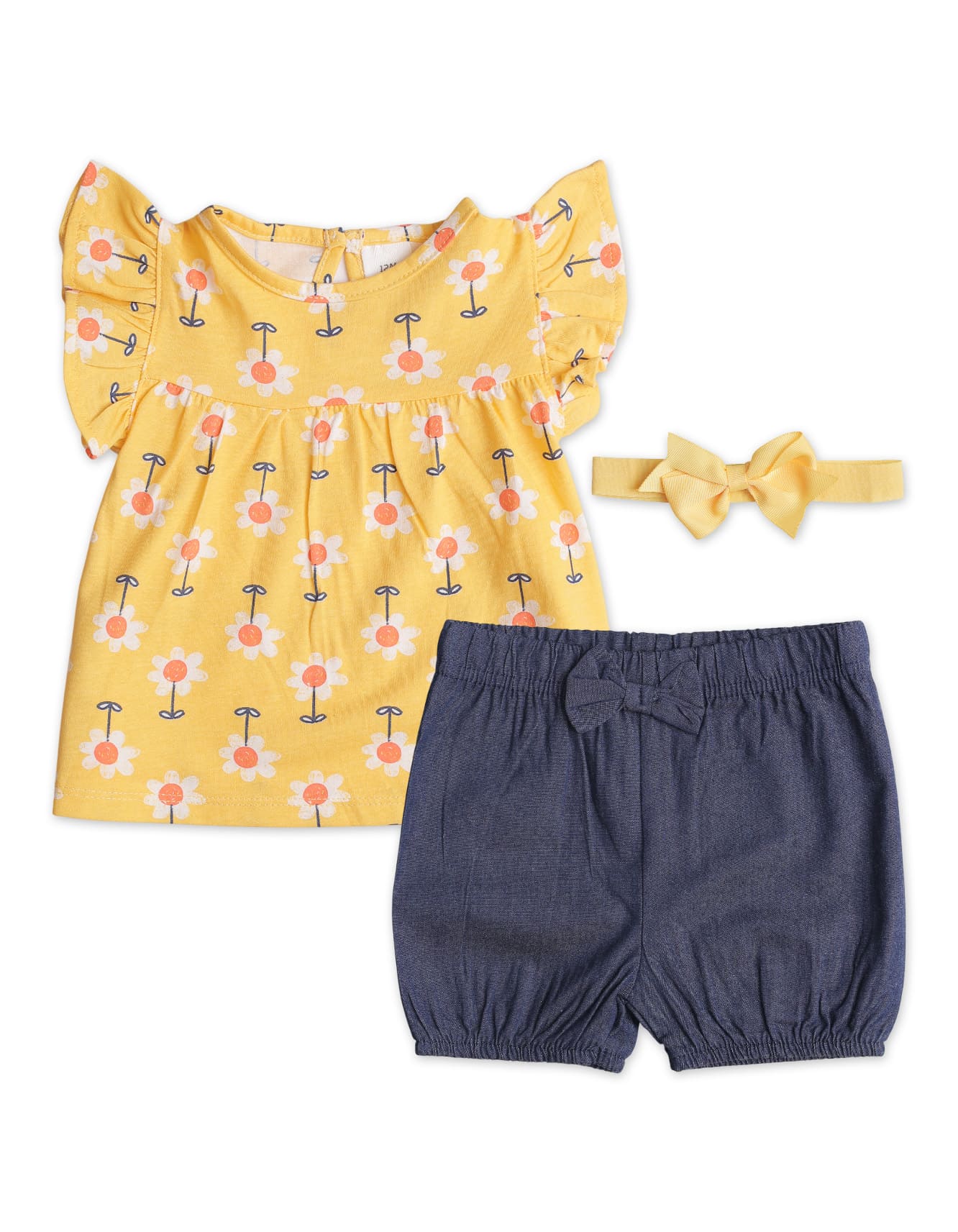 Zubaida's Floral 3 Pcs Suit Set with a coordinating Headband