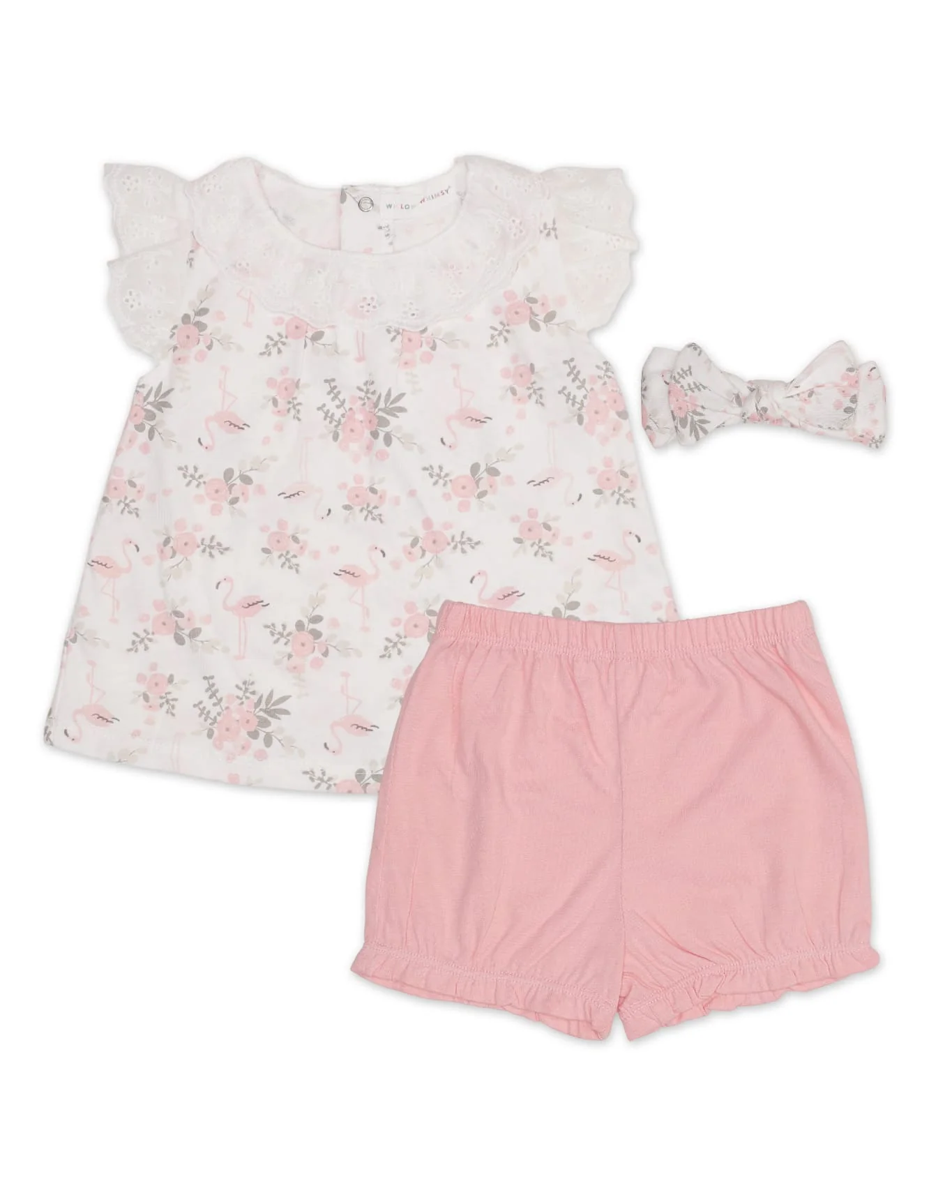 Zubaida's Floral 3 Pcs Suit Set with a coordinating Headband