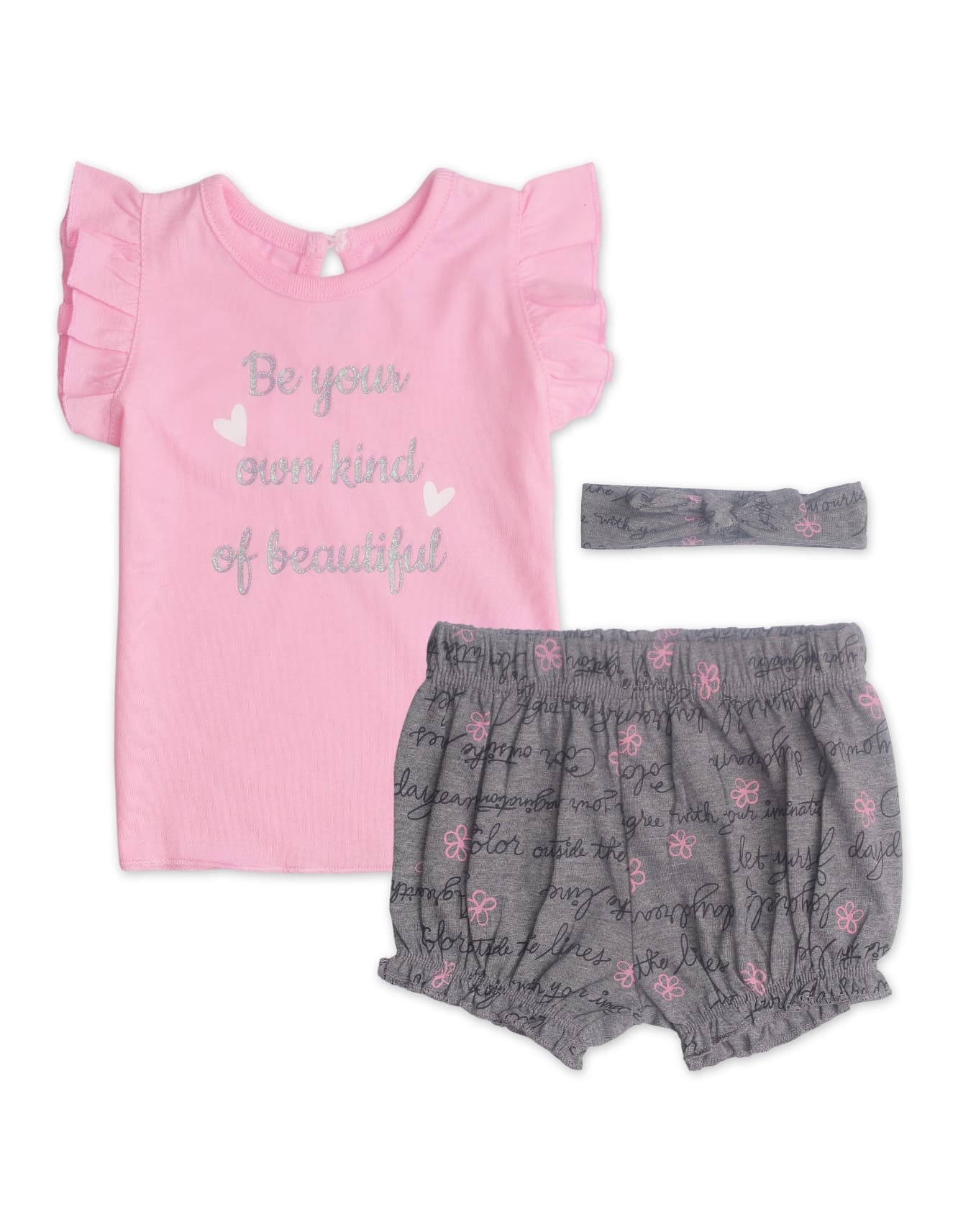 Zubaida's Adorable 3 Pcs Suit Set with a coordinating Headband