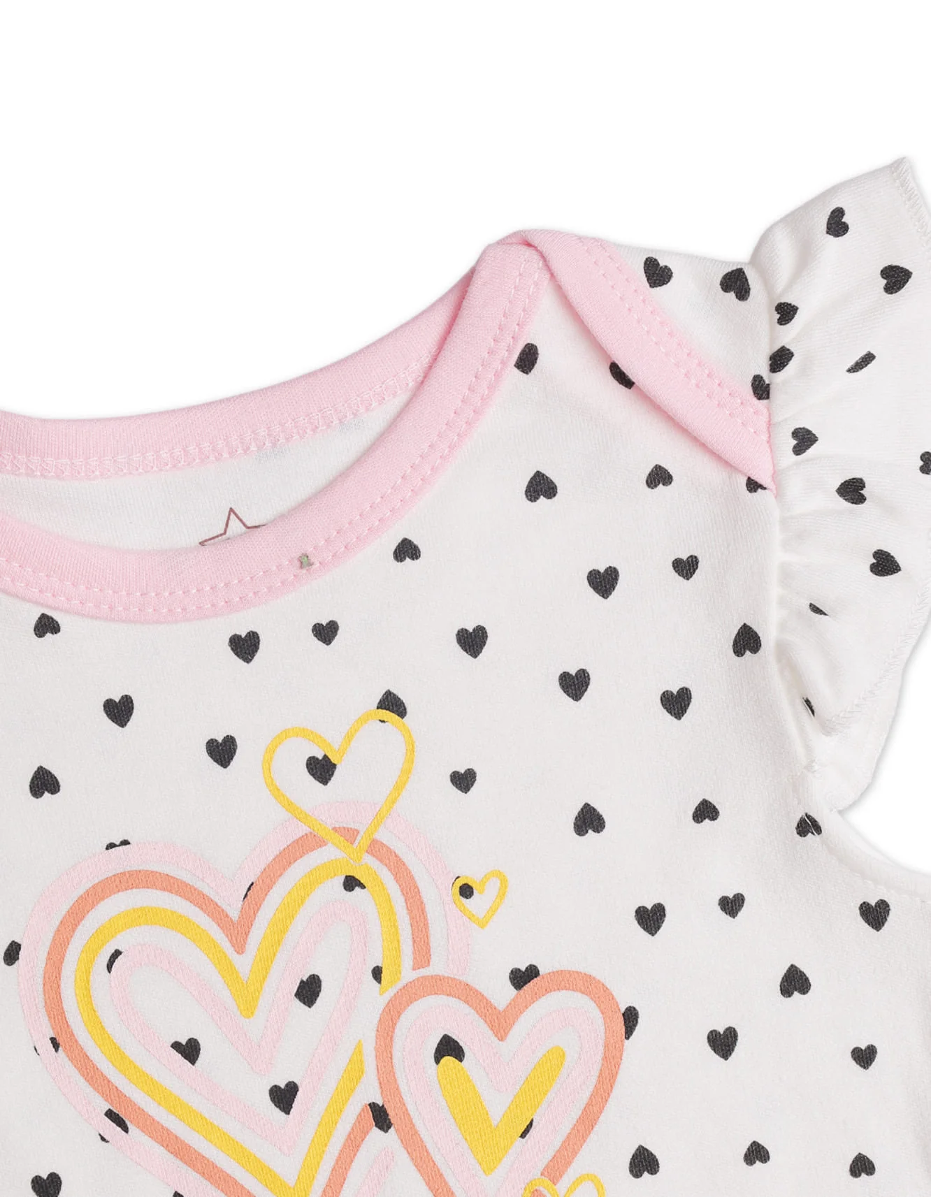 Zubaida's Hearts 3 Pcs Bodysuit Set with a coordinating Hat - Image 2