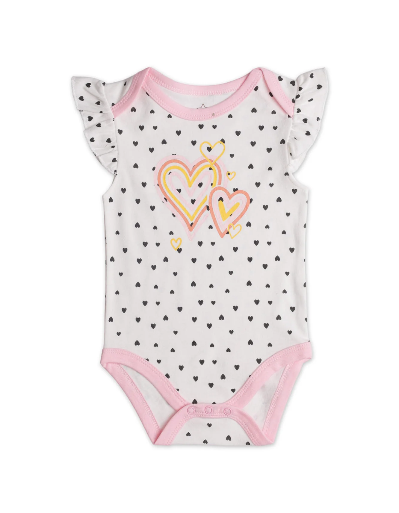 Zubaida's Hearts 3 Pcs Bodysuit Set with a coordinating Hat - Image 3