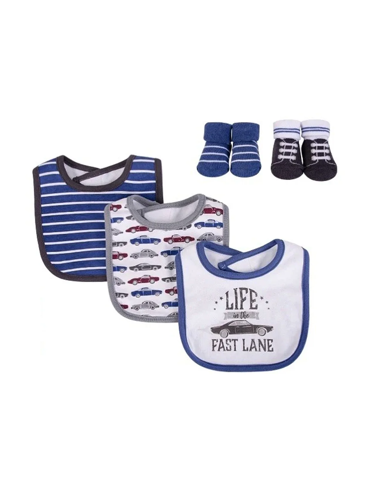 Zubaida's Adorable 5 Pcs Socks & Bibs Coordinated Set
