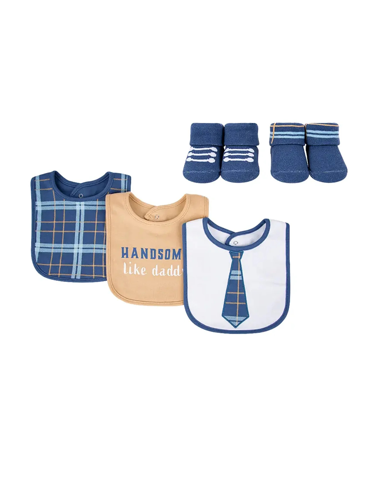 Zubaida's Adorable 5 Pcs Socks & Bibs Coordinated Set
