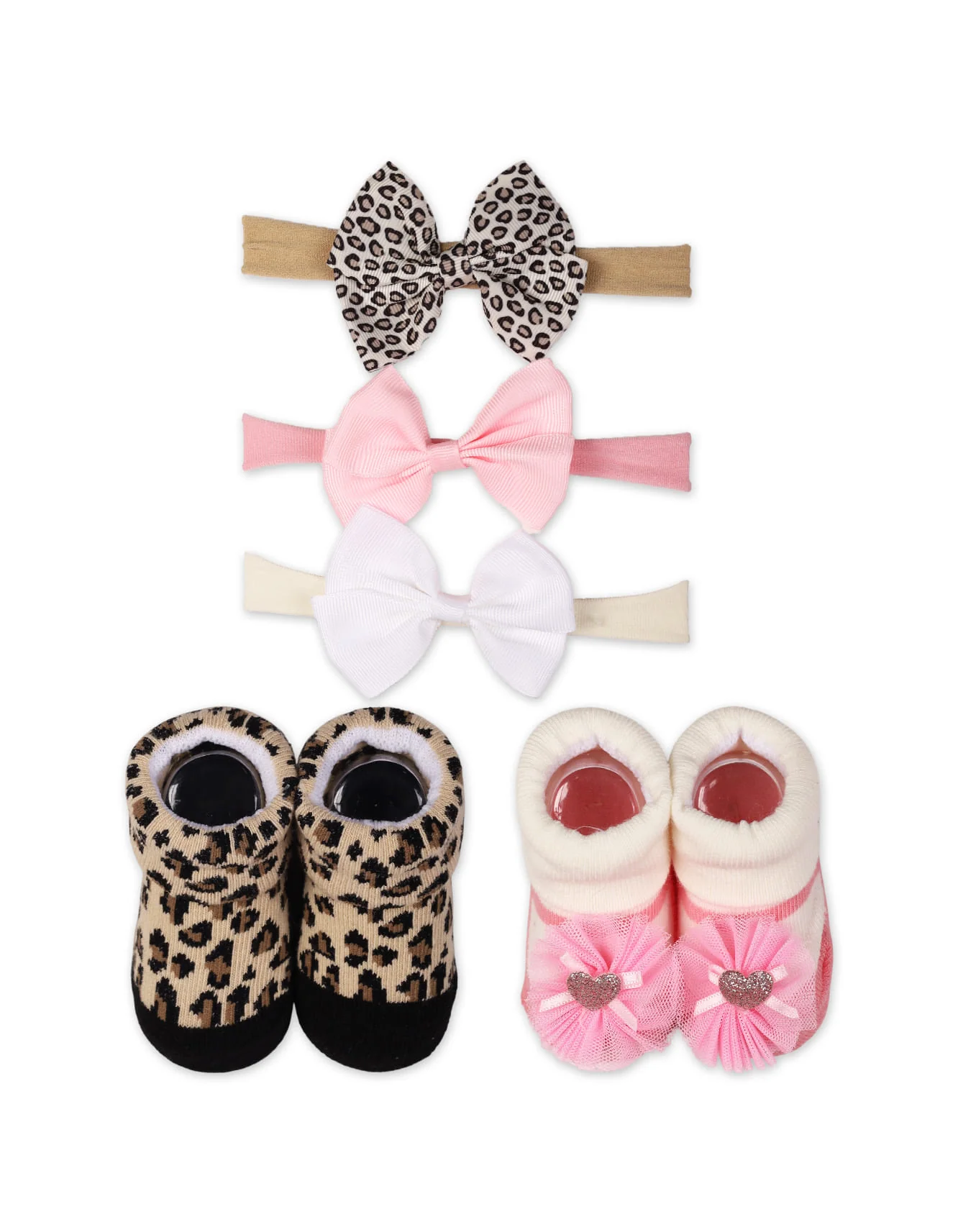Zubaida's Adorable 3 Pcs Headbands and 2 Pairs Socks Coordinated Set