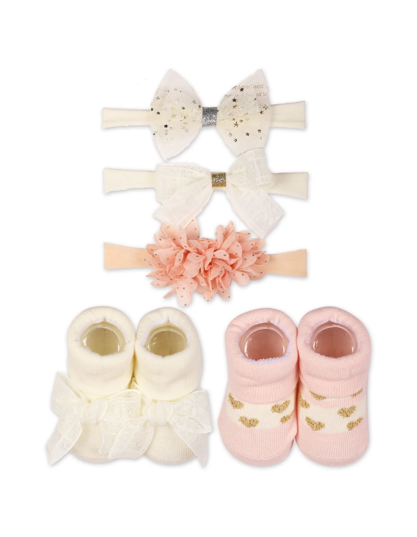 Zubaida's Adorable 3 Pcs Headbands and 2 Pairs Socks Coordinated Set