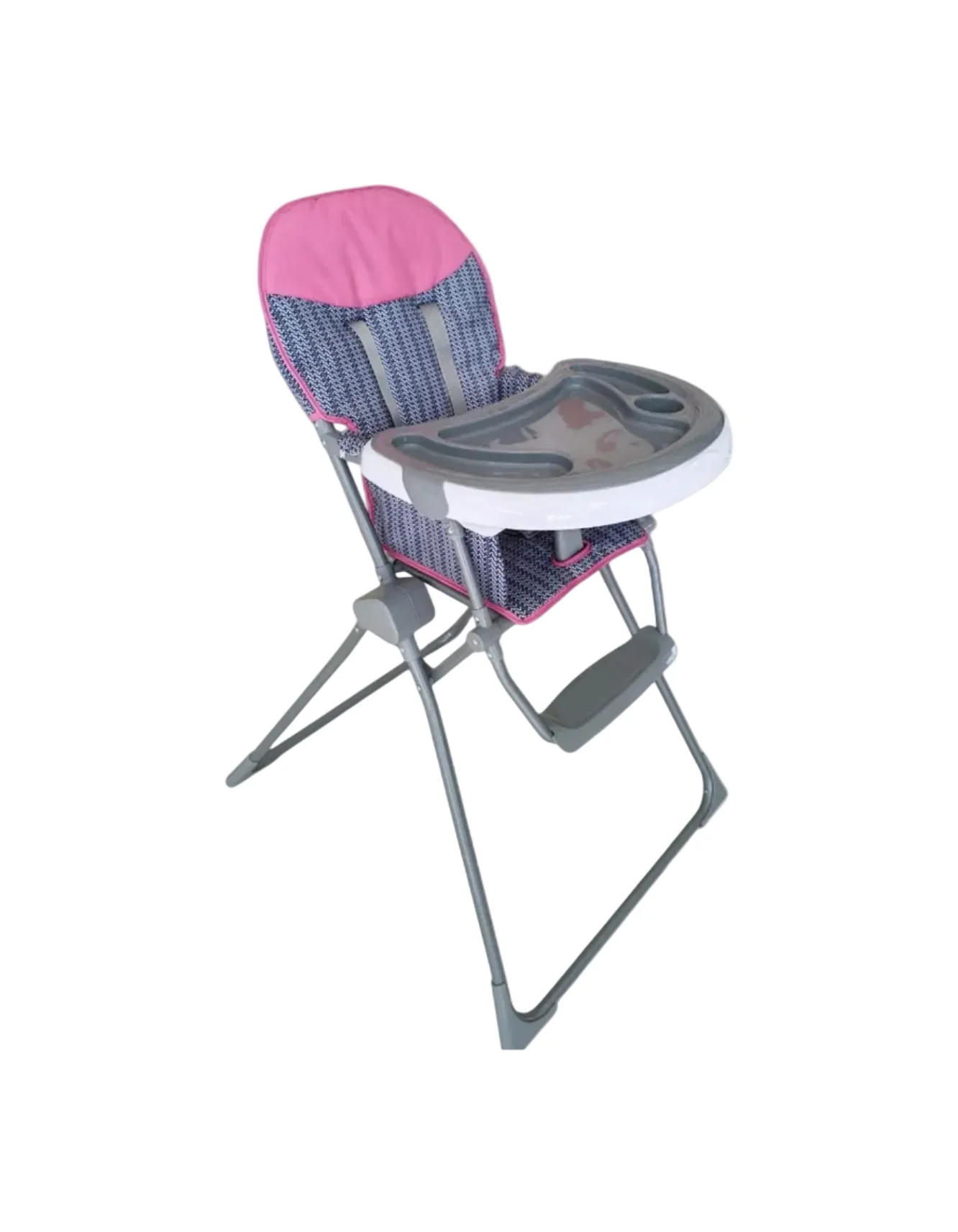 Zubaida's Bambies® Stylish & Compact Folding Baby High Chair with Adjustable Tray and 5-Point Harness