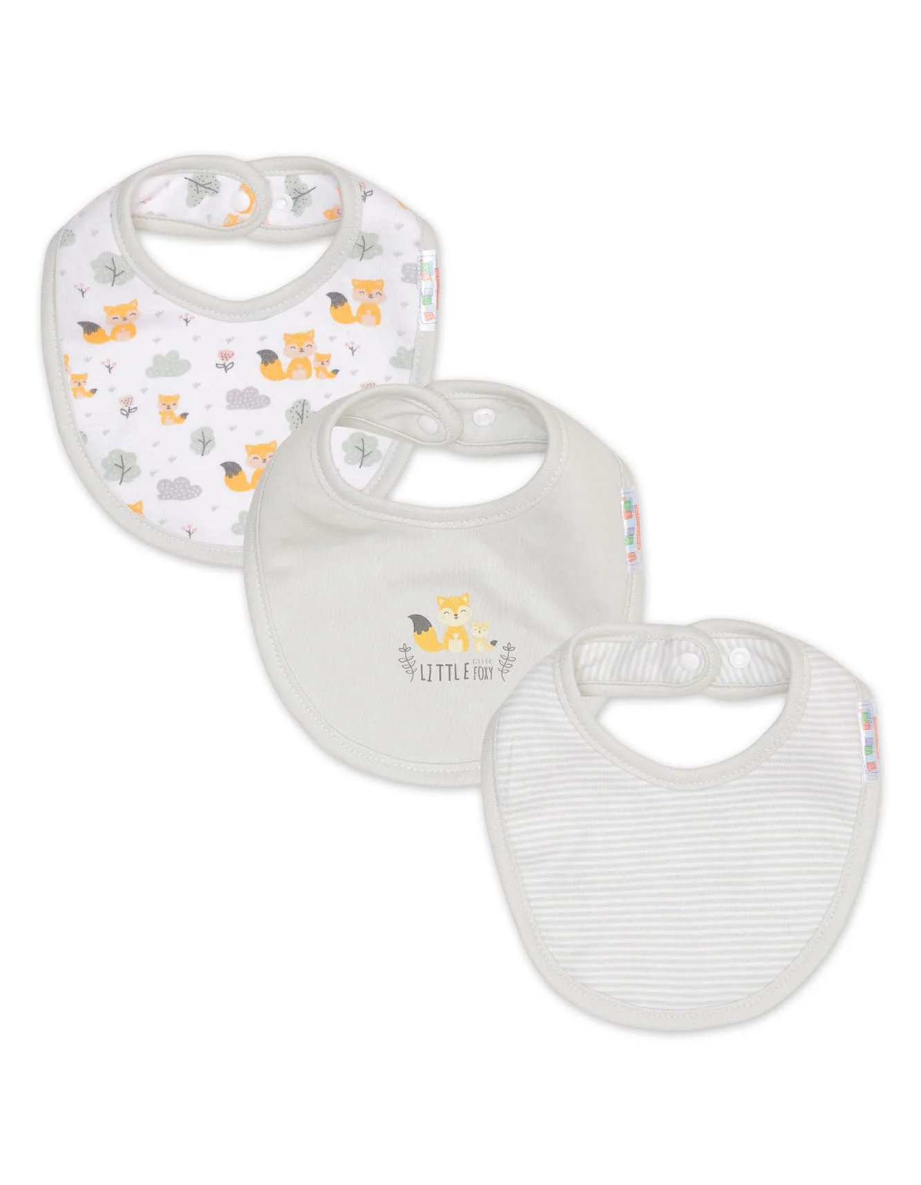 Zubaida's Bibs Pack of 3 - Fox Theme