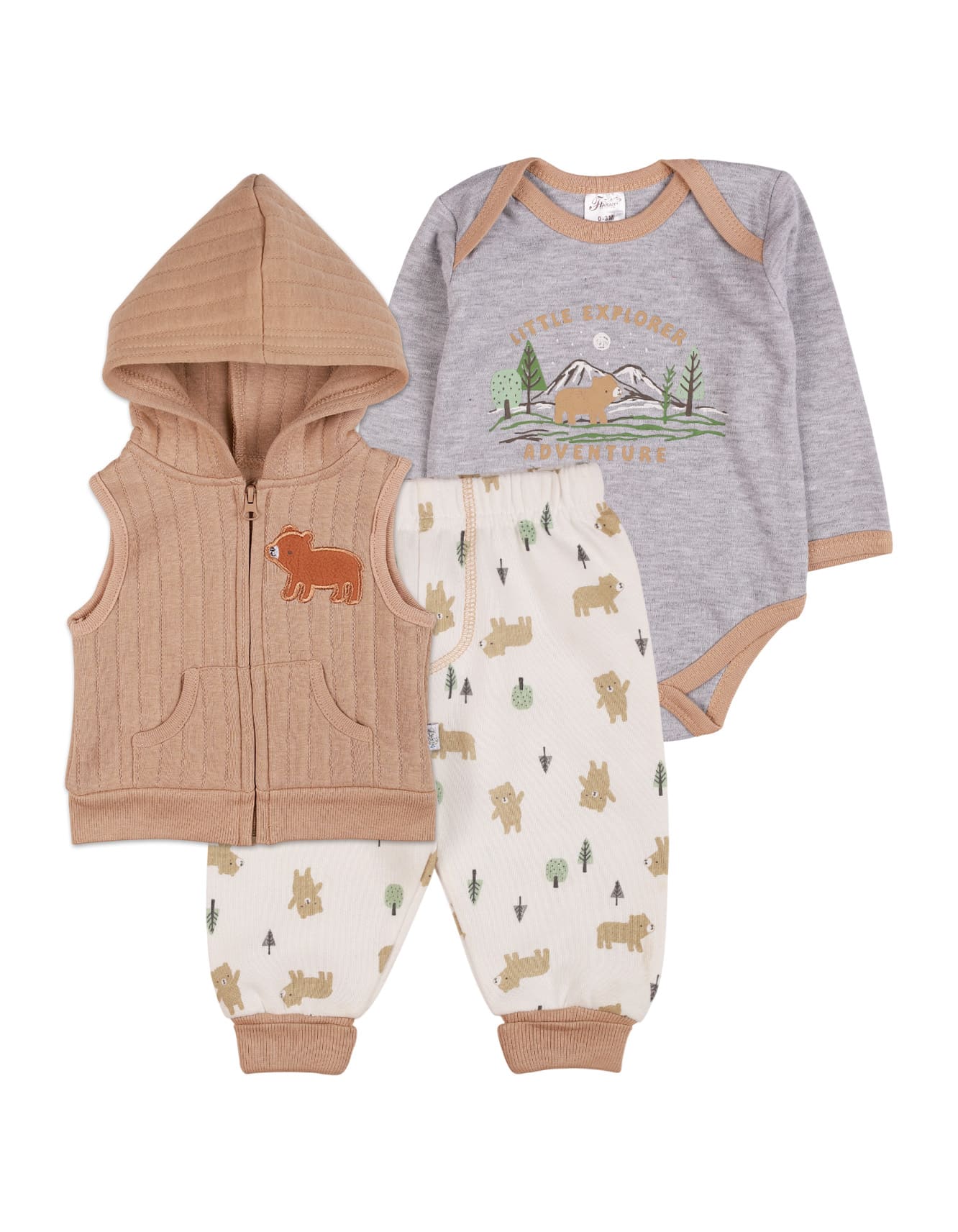 Zubaida's Bodysuit 3 Pcs Bear