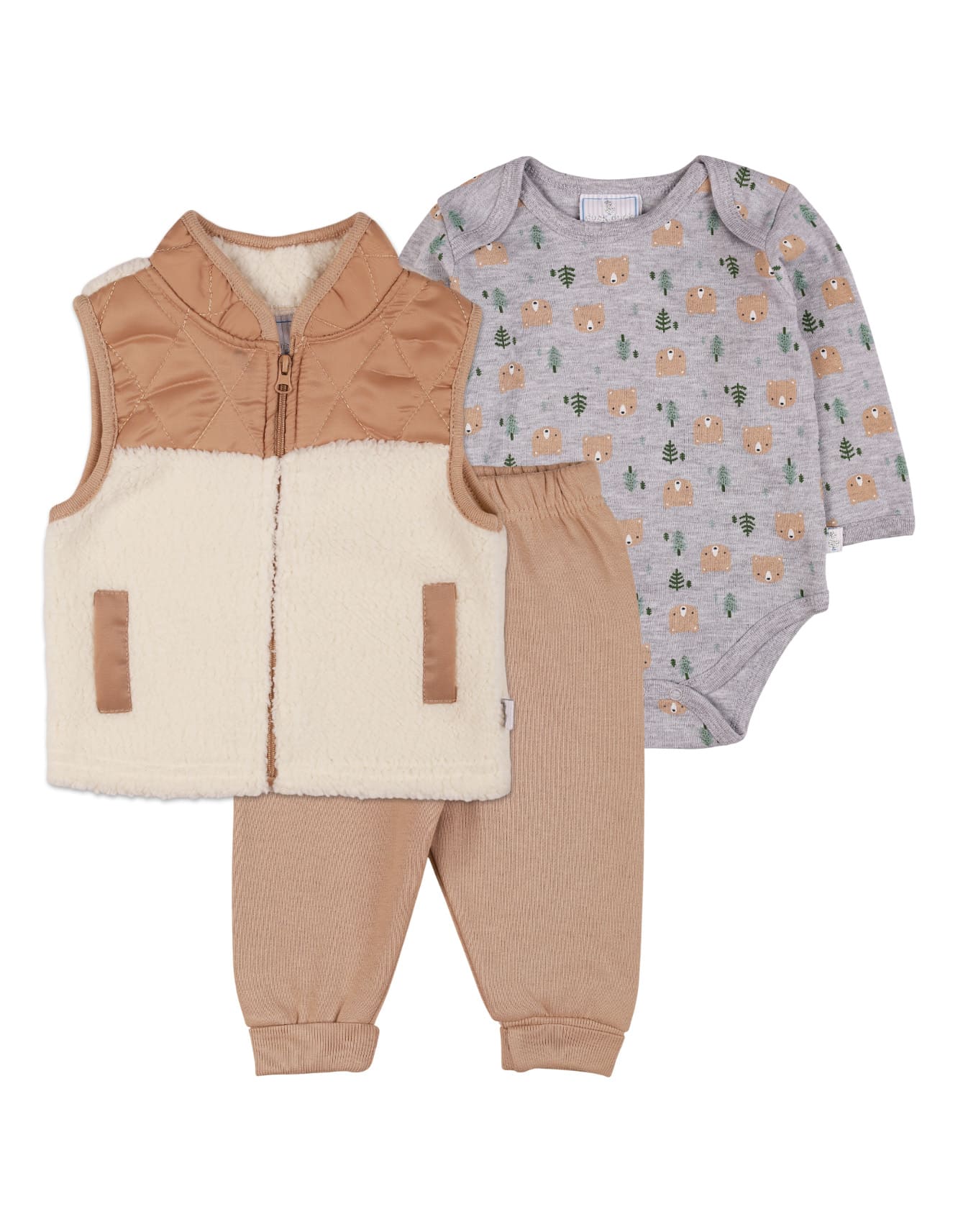 Zubaida's Bodysuit 3 Pcs Bear Face