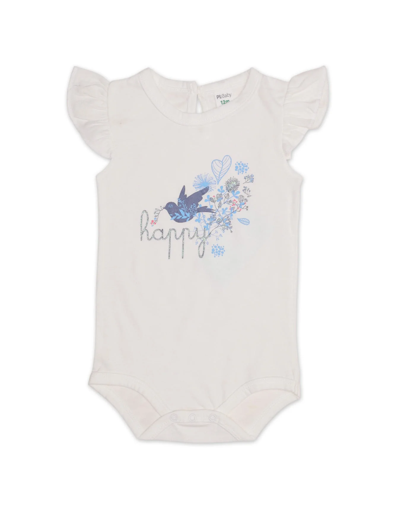 Zubaida's Floral 4 Pcs Bodysuit Set with Tutu Tights and a coordinating Headband - Image 4